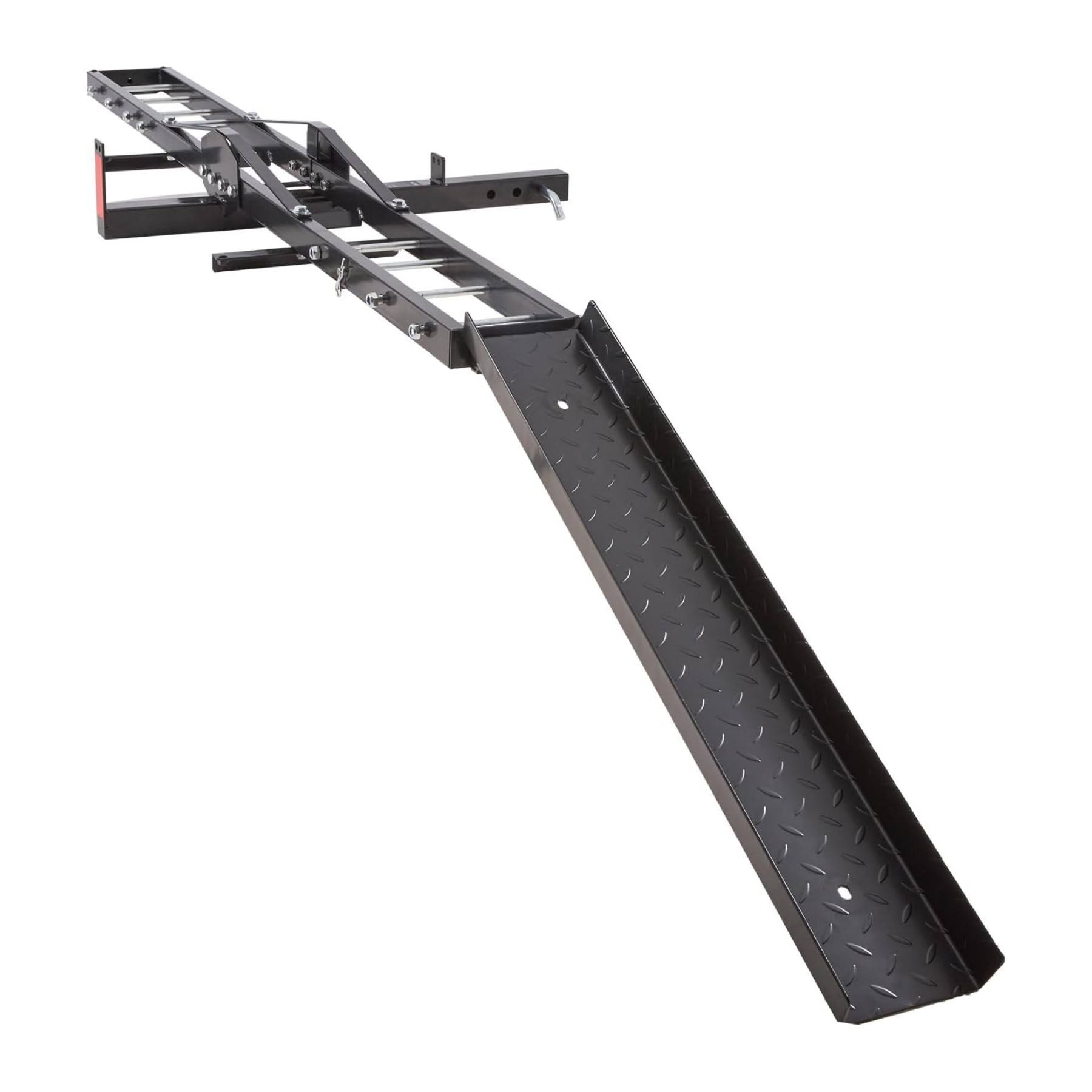 600 LBS Steel Motorcycle Carrier Hitch Mount with 47" Longer Ramp Motorcycle Carrier