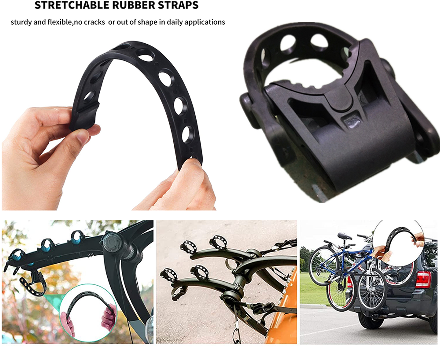 Bike trunk rack carrier buckle accessory front view