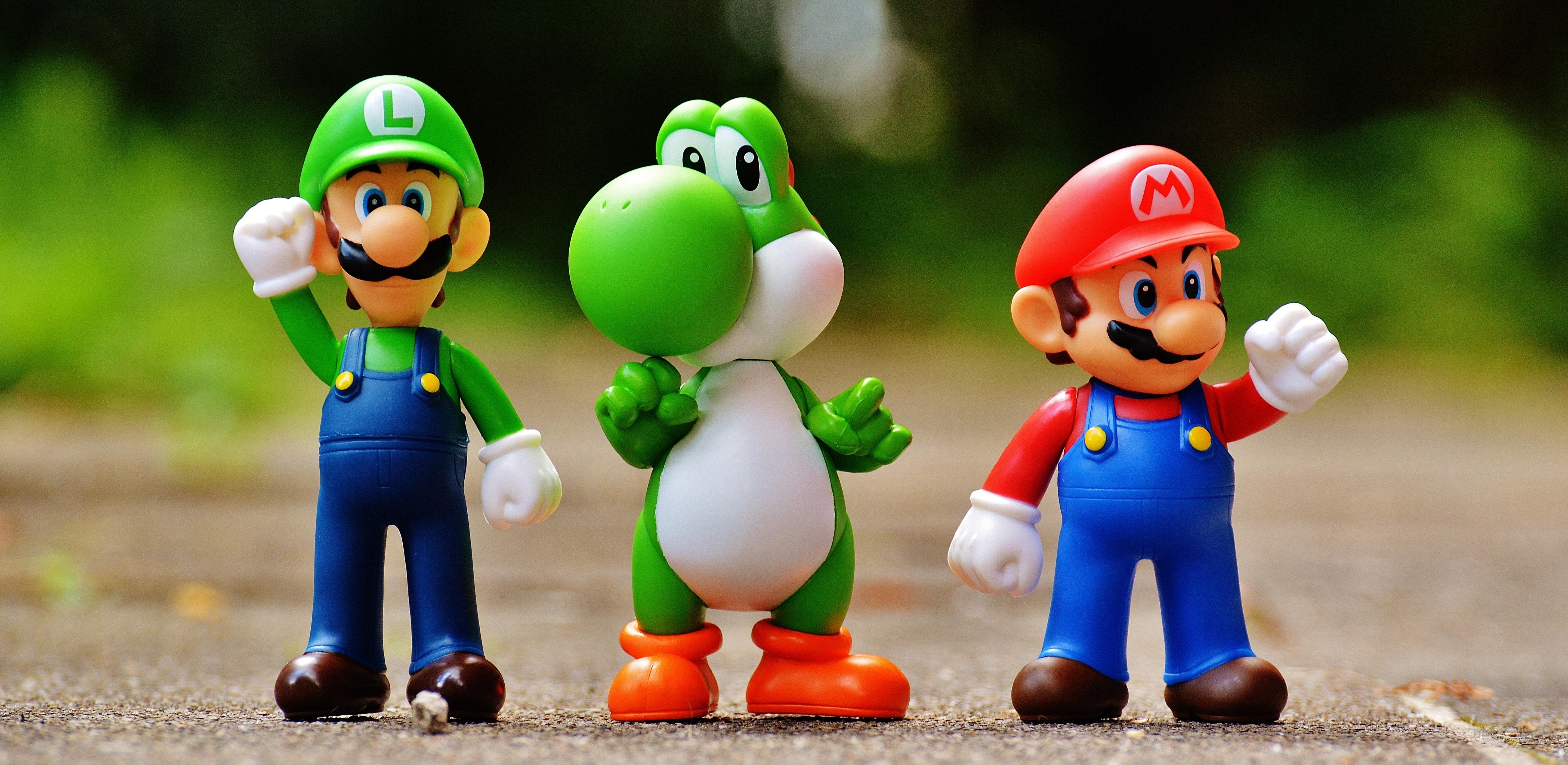 Foto von Mario, Luigi und Yoshi. 