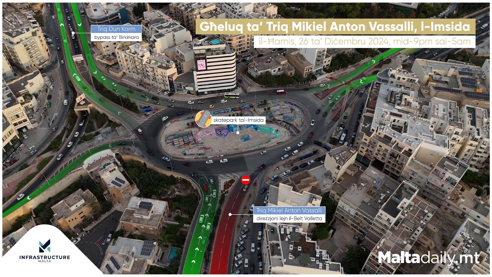 Road Closures Around Msida Scheduled for Tonight