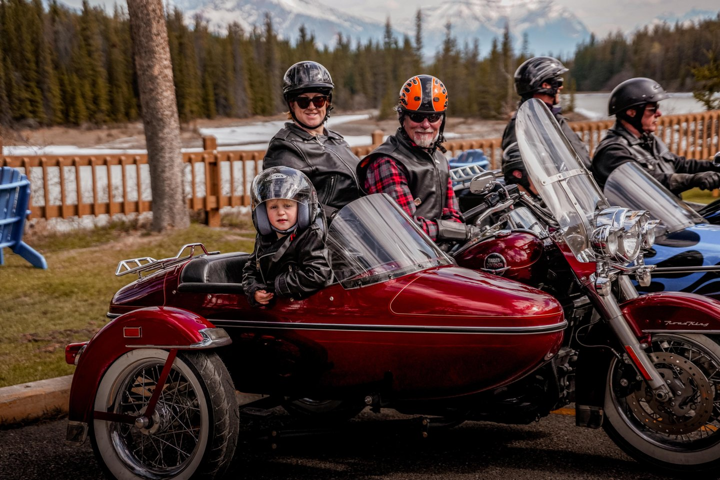 Jasper Motorcycle Tours Mom and kid