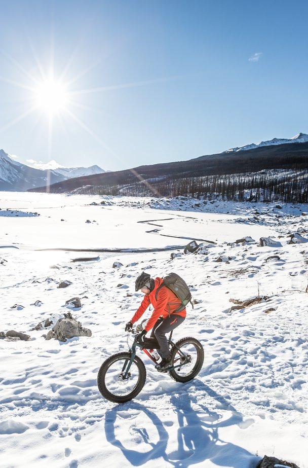 fat bike frozen lake