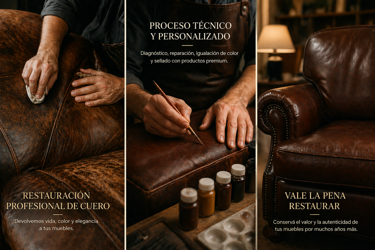 Restauración de un sillón de cuero