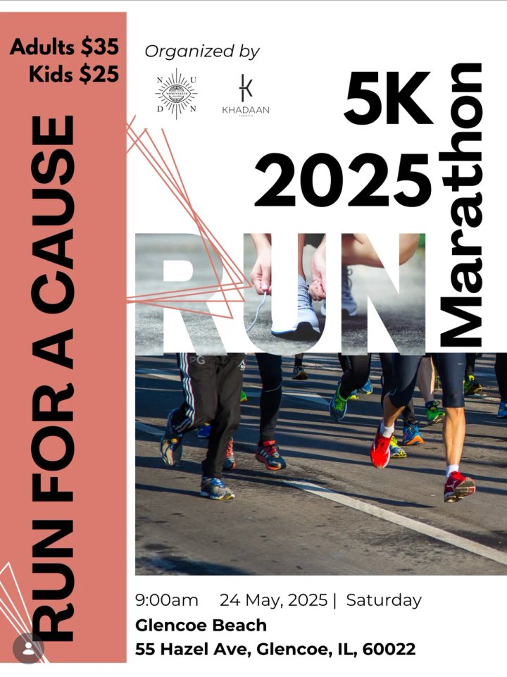 Run for a Cause 5K Charity Run 2025 poster