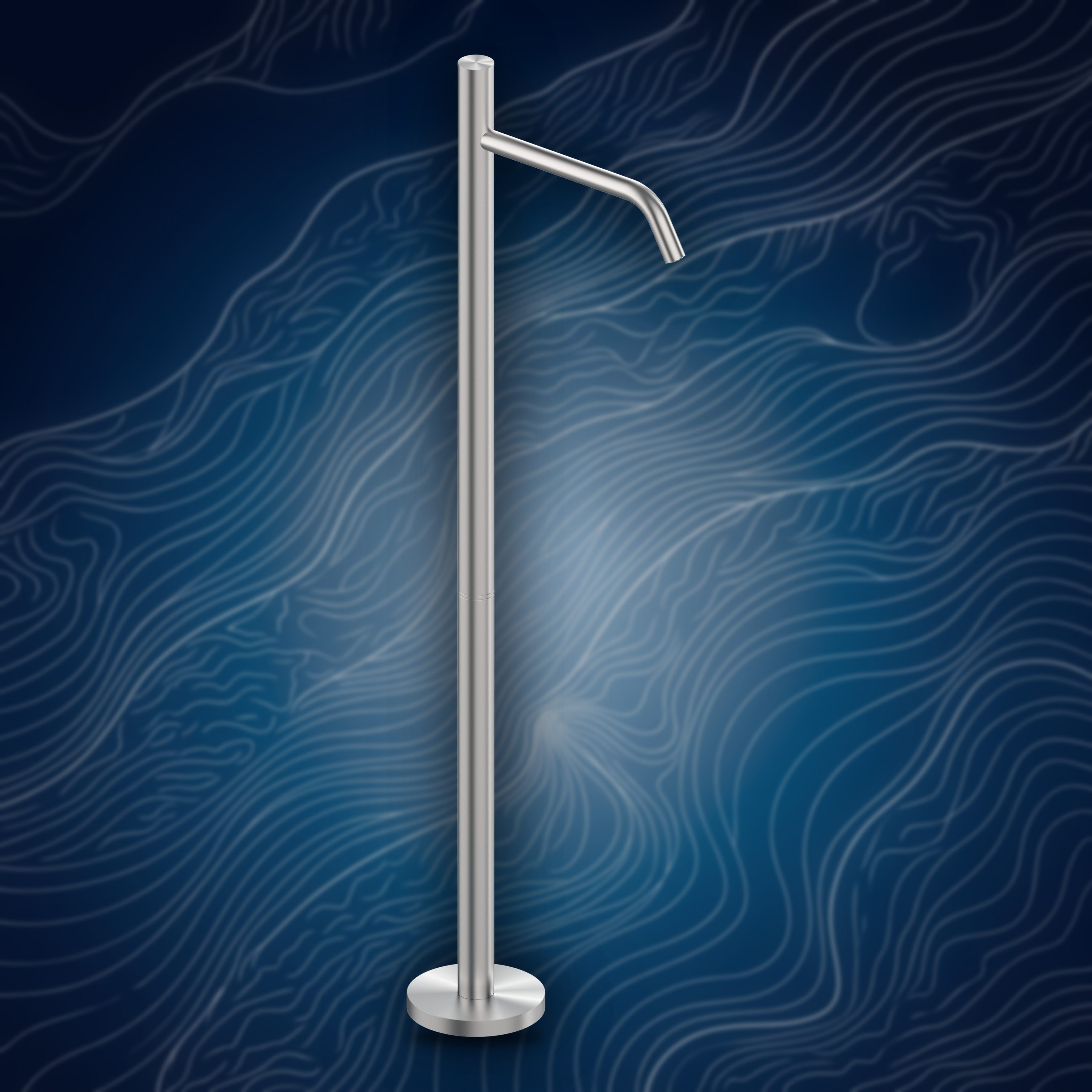 Colonna per lavabo per comando remoto. PVD I40L.D.RC, collezione Ille