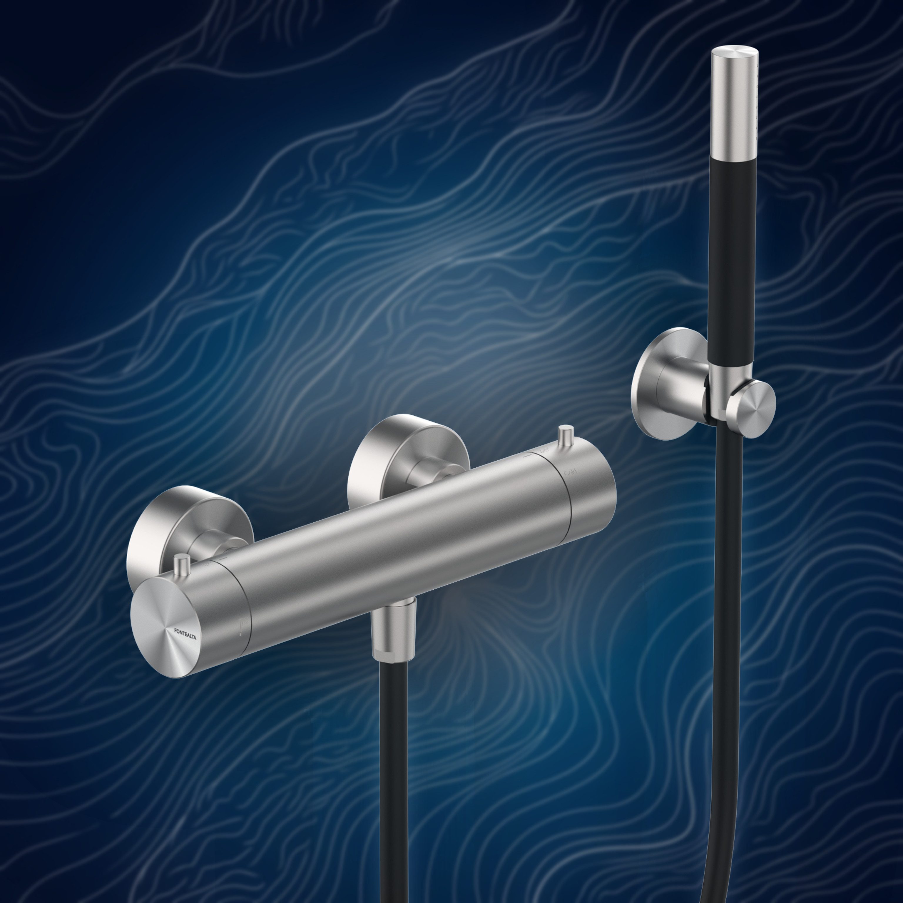 Miscelatore termostatico esterno con kit doccia WX75.SK, collezione Ille