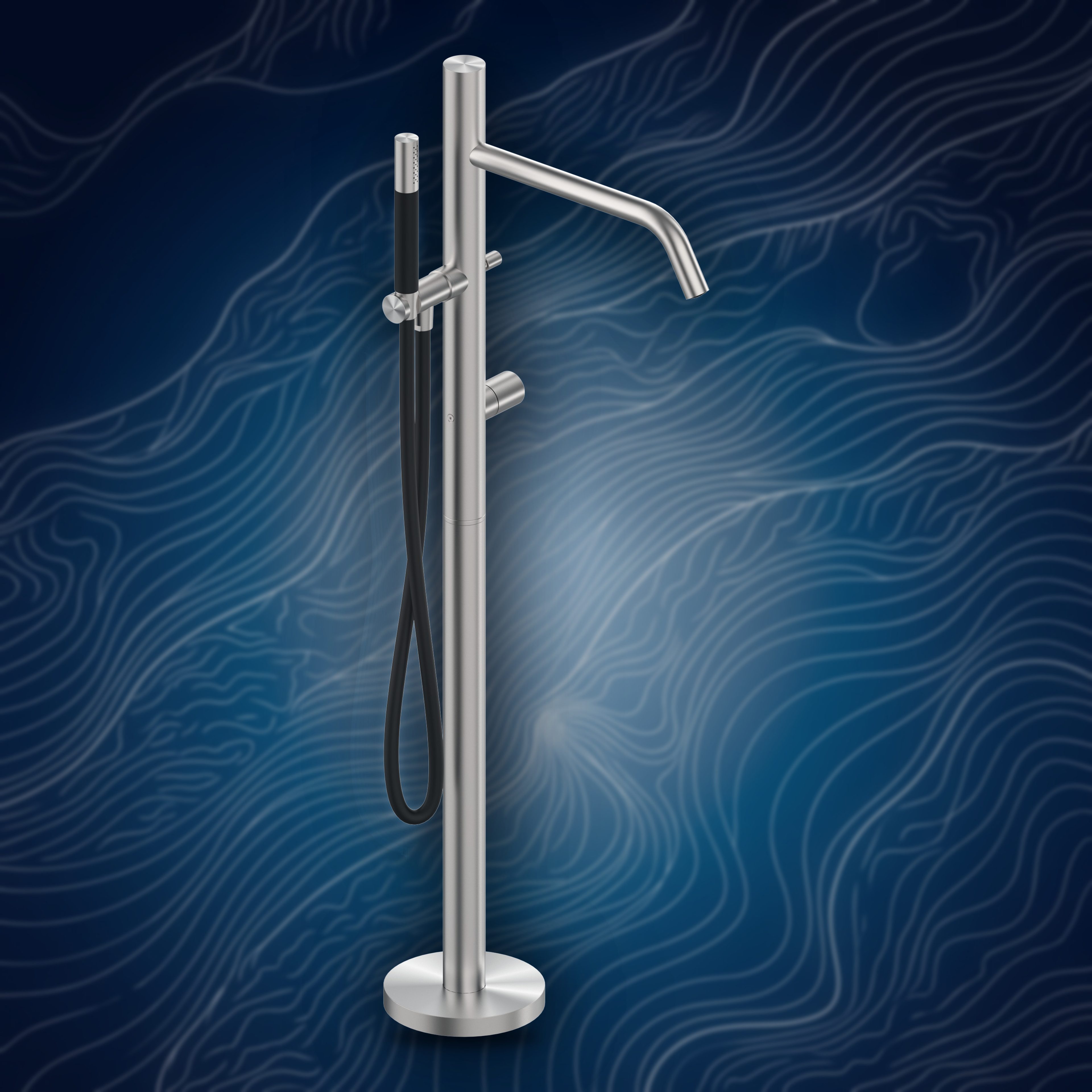 Colonna per vasca con rubinetto d'arresto e doccetta PVD I40V.D.E, collezione Ille