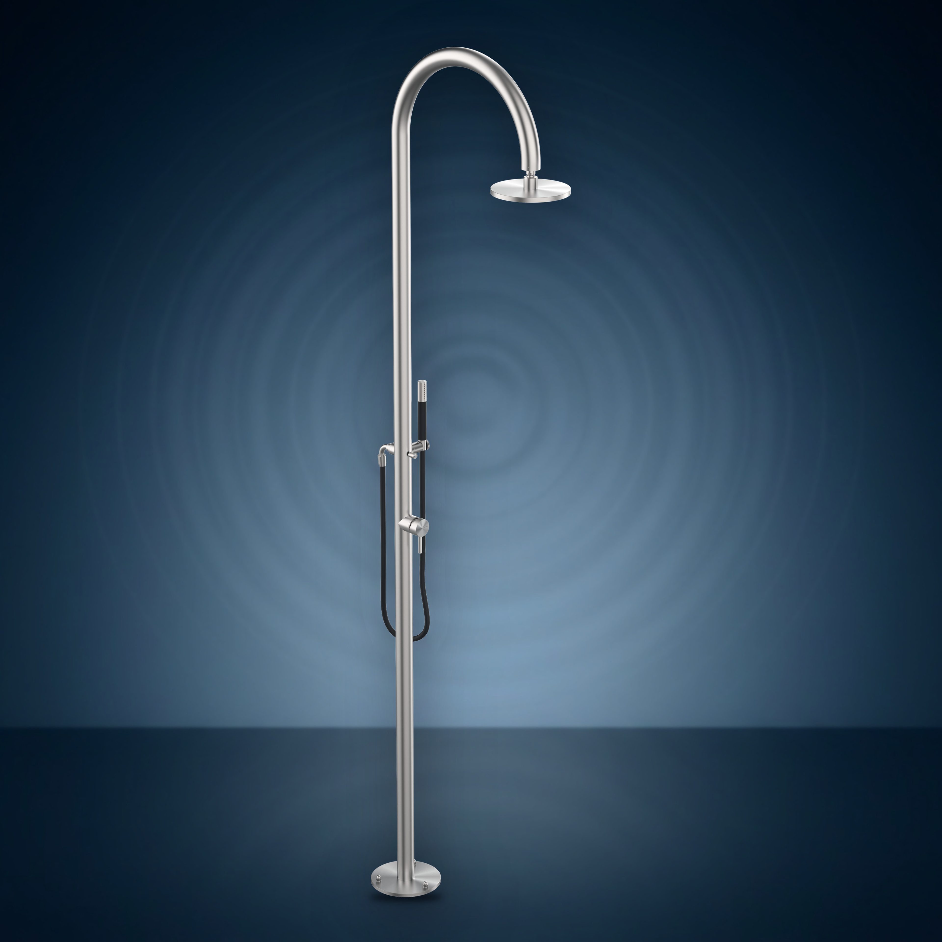 Colonna doccia con miscelatore, soffione S06 Ø200 mm e doccetta C50AS.ME, collezione Origo