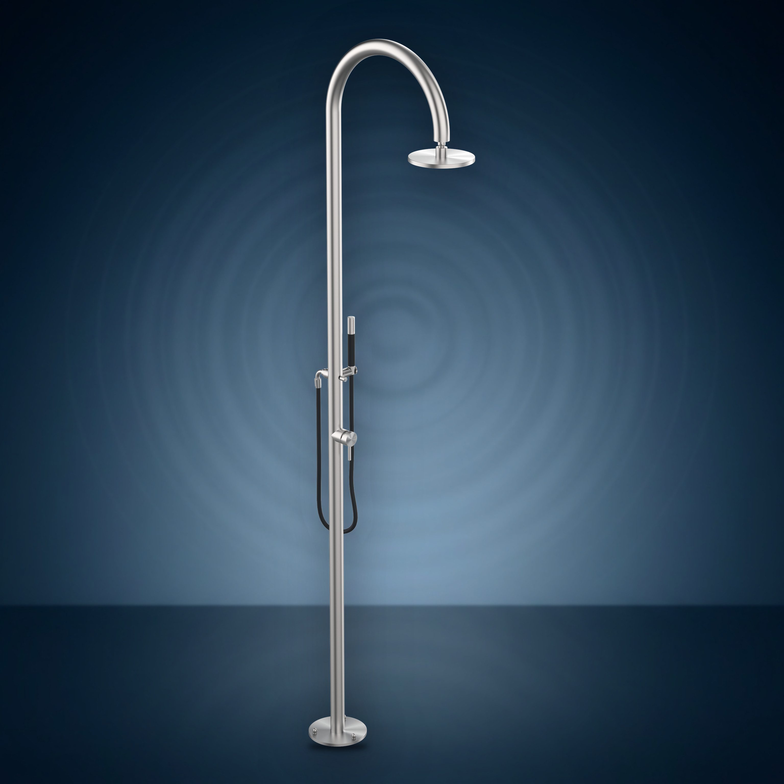 Colonna doccia con miscelatore, soffione S06 Ø200 mm e doccetta C50AS.ME, collezione Origo