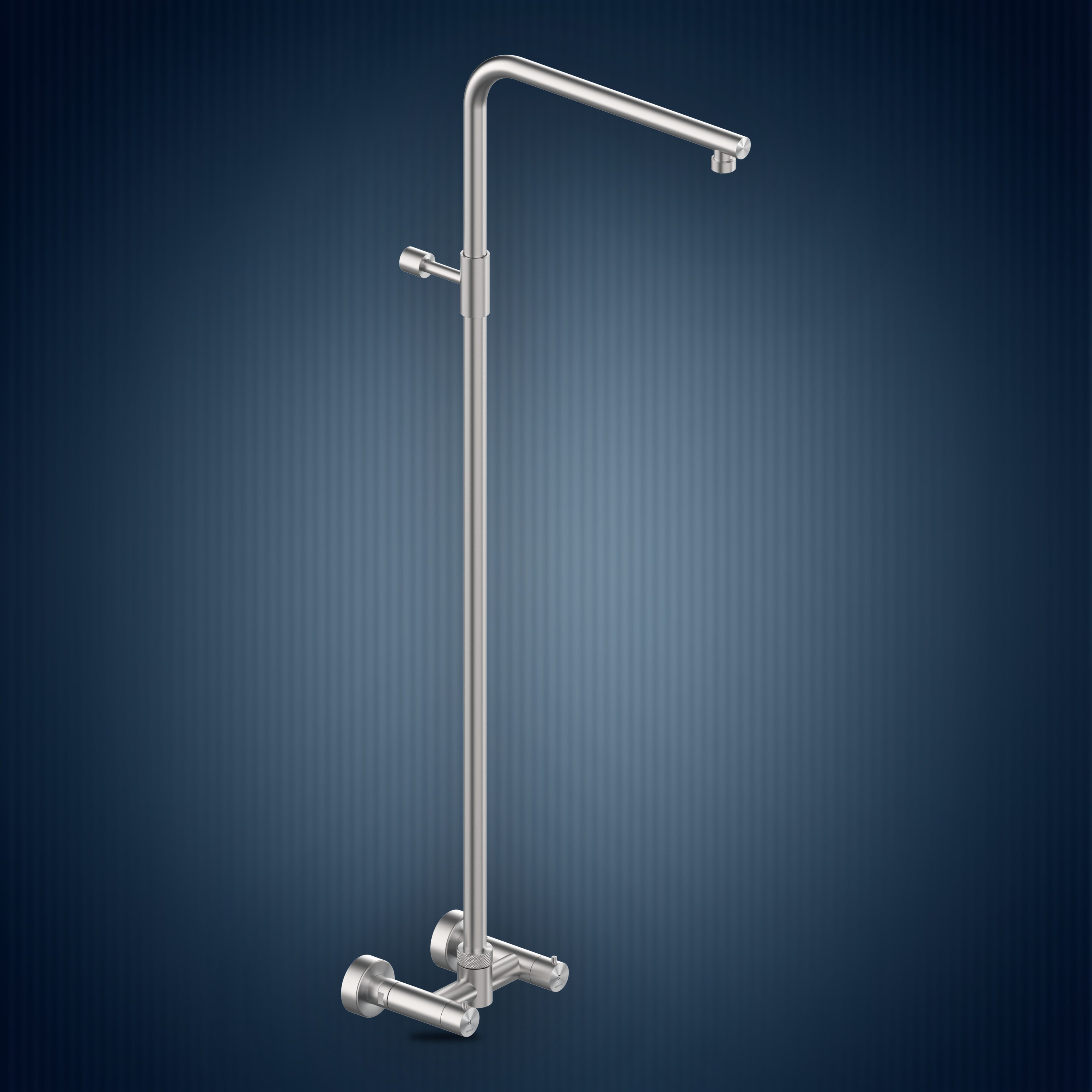 Gruppo esterno con colonna doccia e soffione incassato W730, collezione Skinny