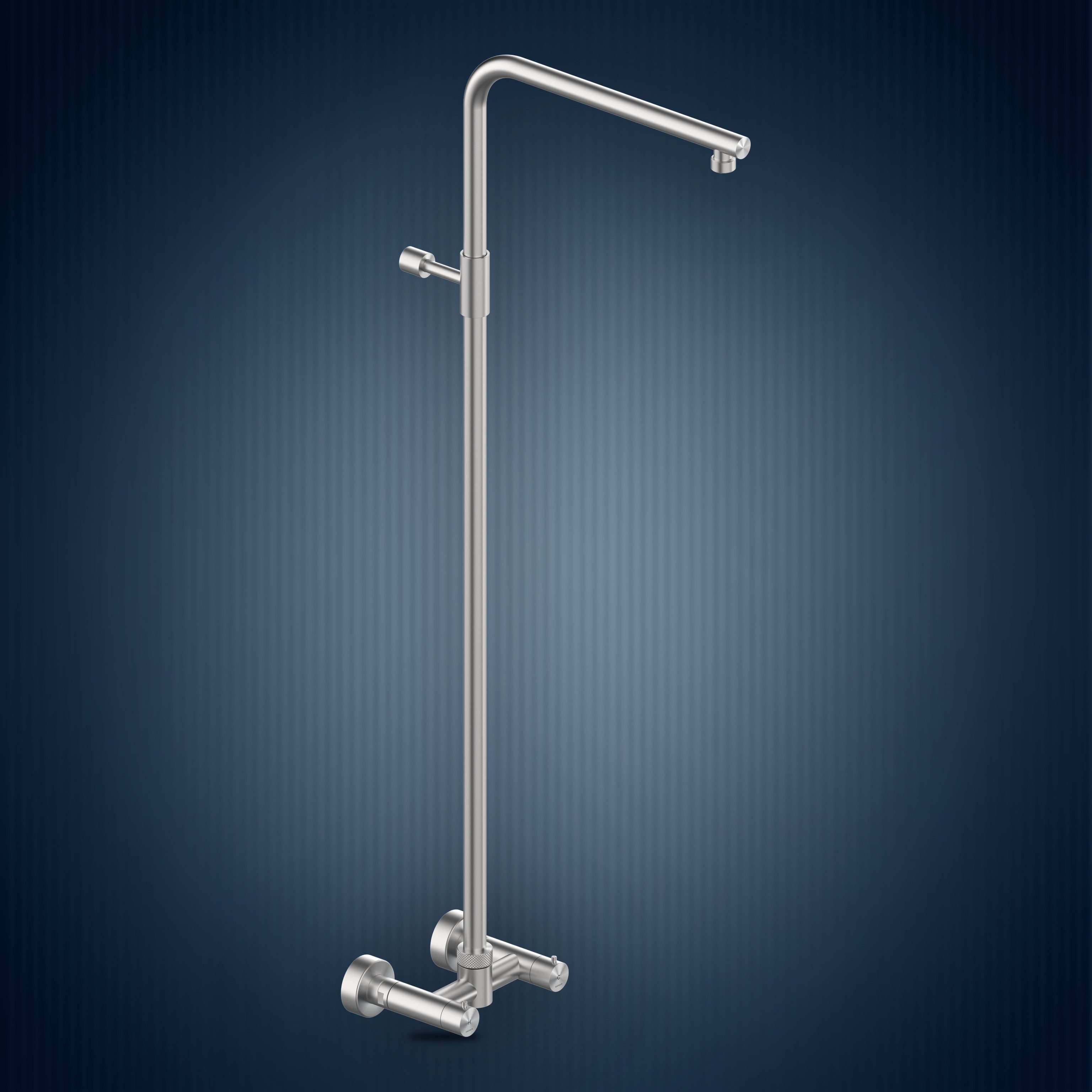 Gruppo esterno con colonna doccia e soffione incassato W730, collezione Skinny