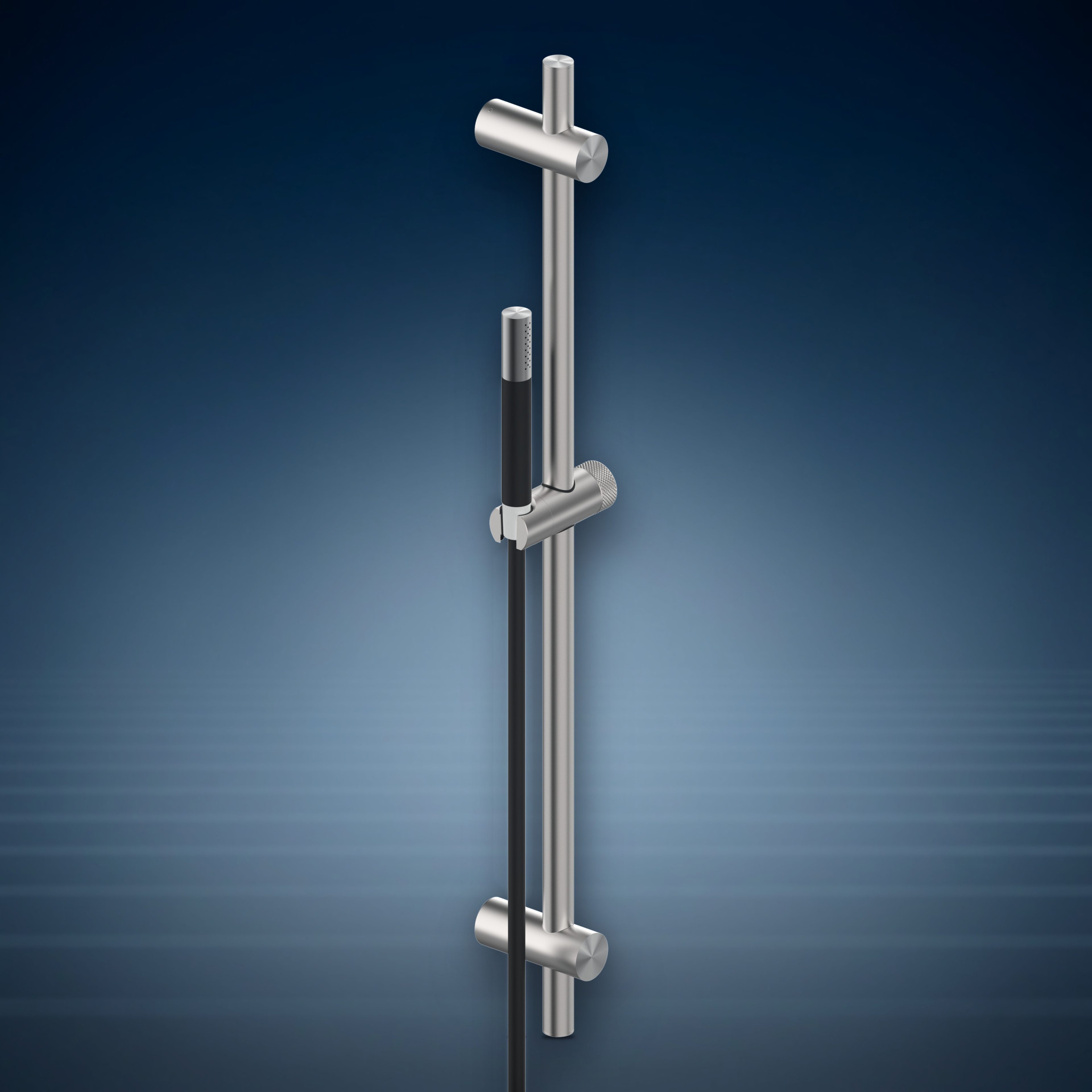 Asta saliscendi con supporti regolabili, doccetta e flessibile SR, collezione Waterline