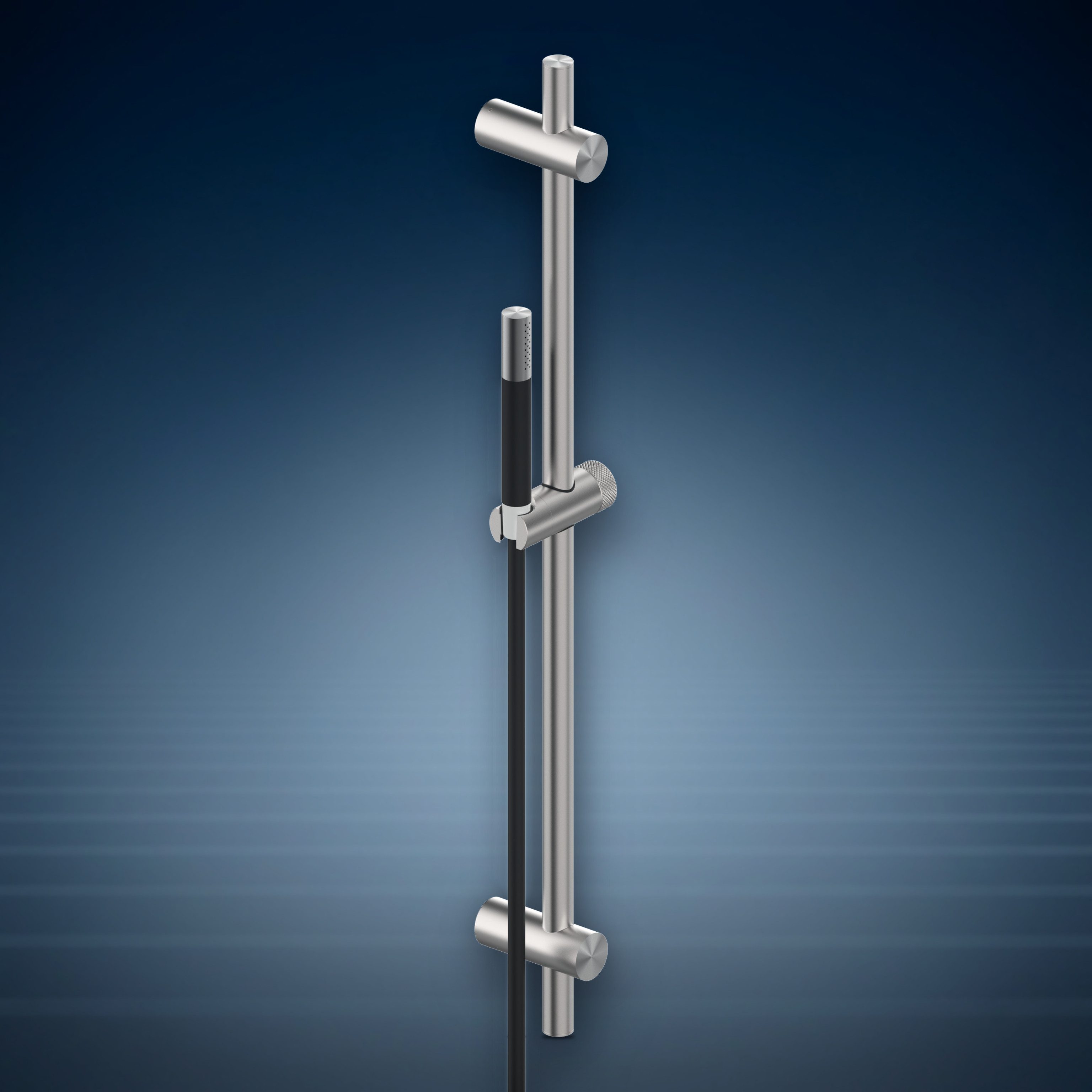 Asta saliscendi con supporti regolabili, doccetta e flessibile SR, collezione Waterline