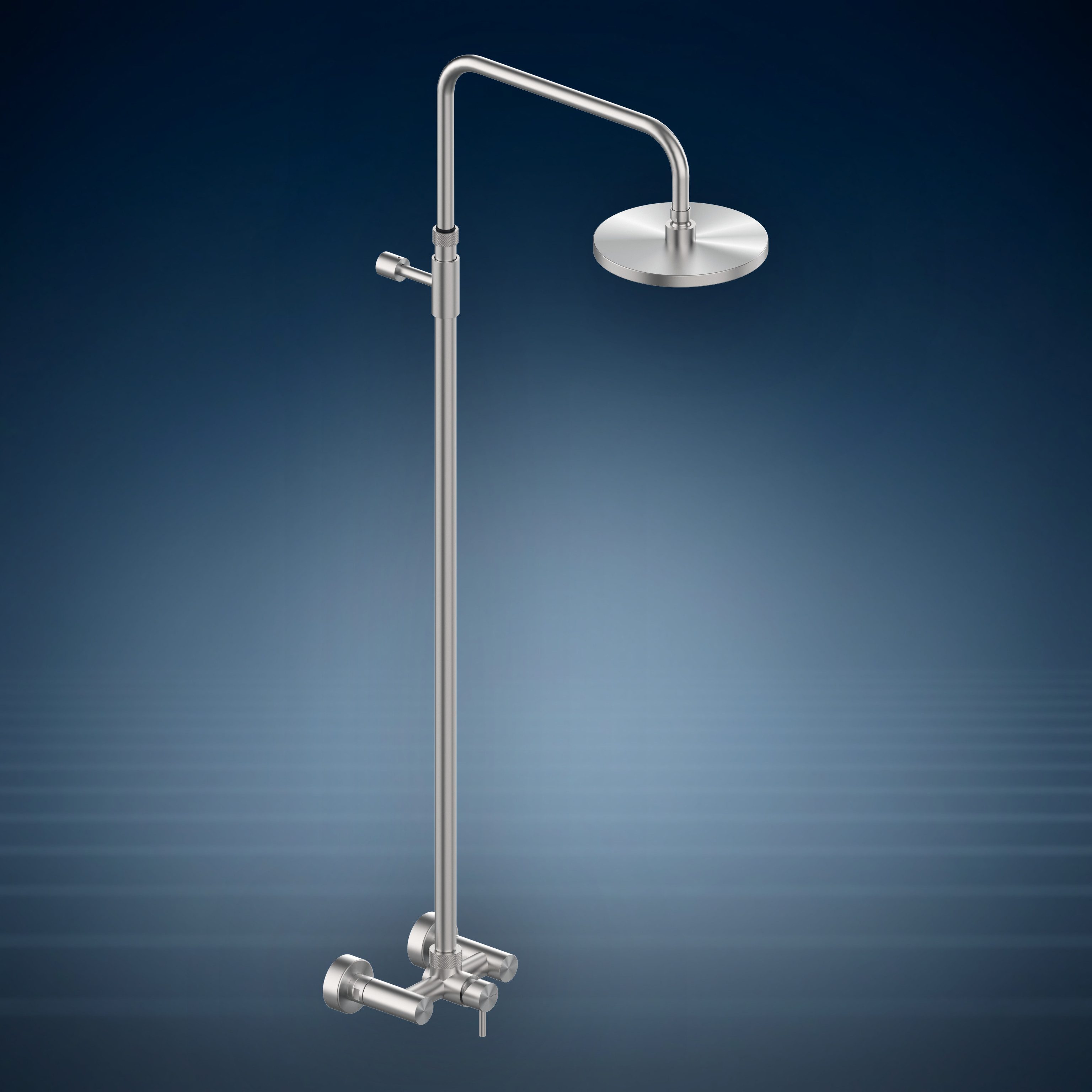 Miscelatore esterno con colonna doccia e soffione 200 mm S06 Ø200 mm W083, collezione Waterline