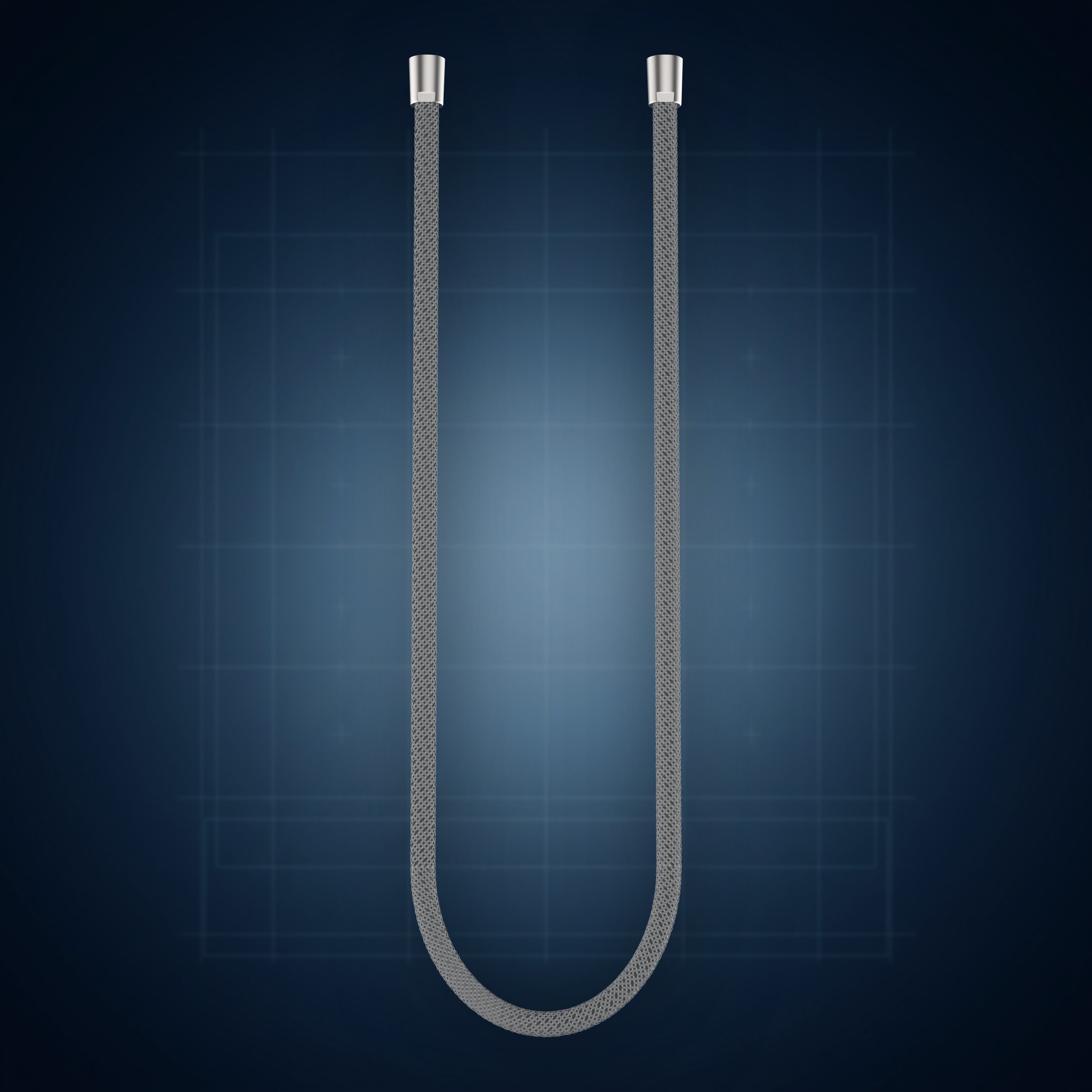 Flessibile antitorsione 150 cm, PET argento con calotte in acciaio 316 FLX07, collezione Componenti doccia