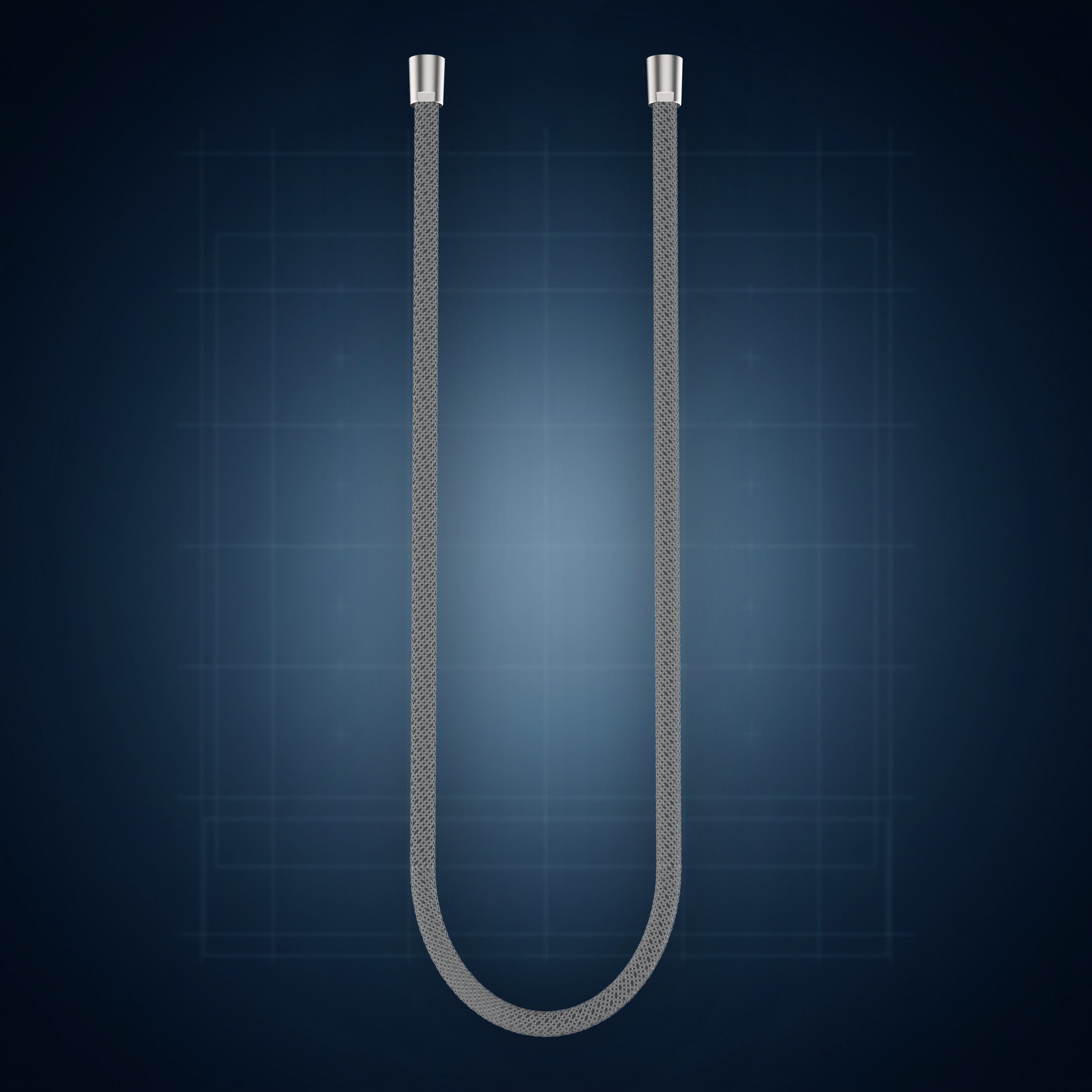 Flessibile antitorsione 150 cm, PET argento con calotte in acciaio 316 FLX07, collezione Componenti doccia