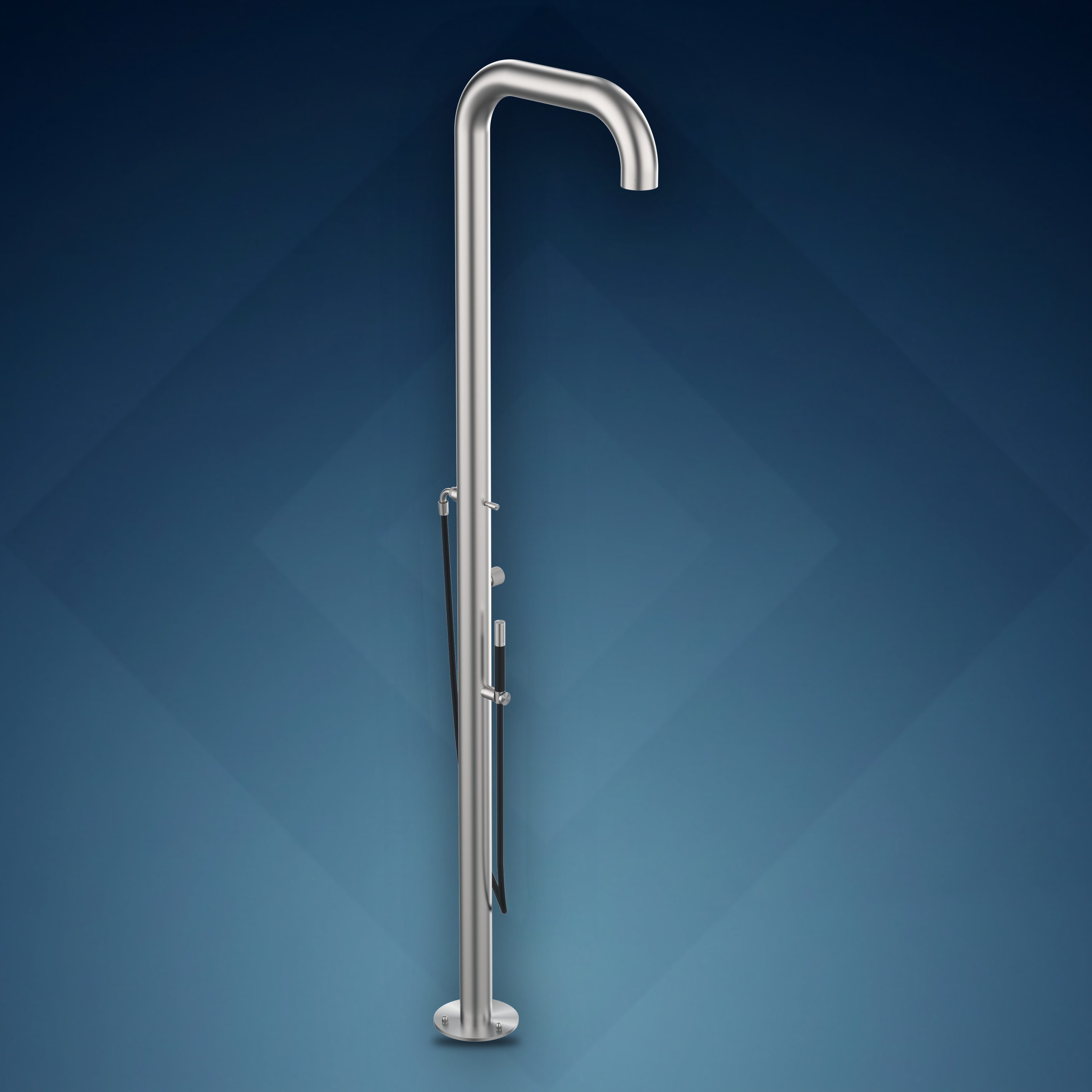 Colonna doccia con rubinetto d’arresto, soffione incassato e doccetta B76.E, collezione Boss