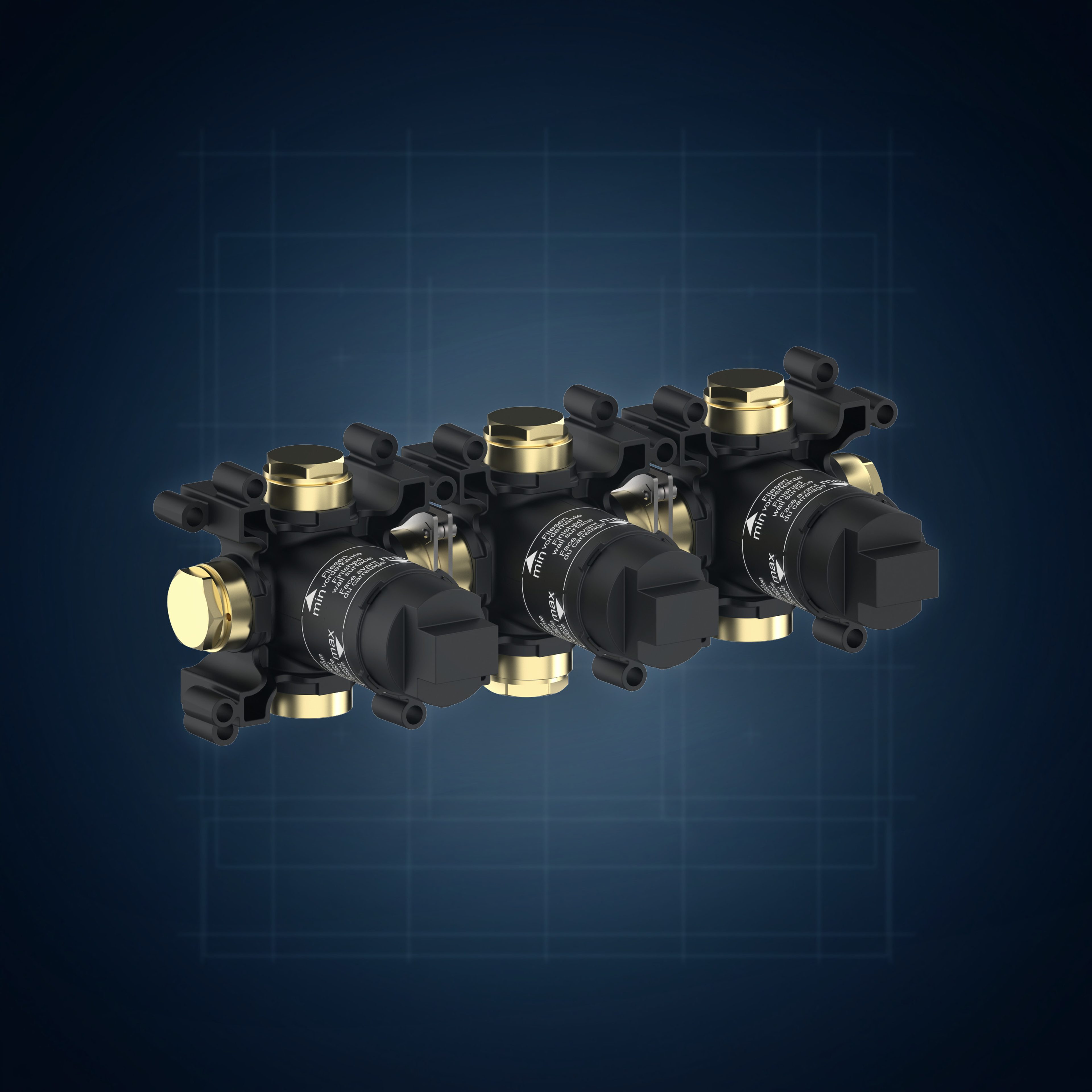 Corpo incasso per batteria da lavabo 3 fori W3P.INC, collezione Corpi a incasso