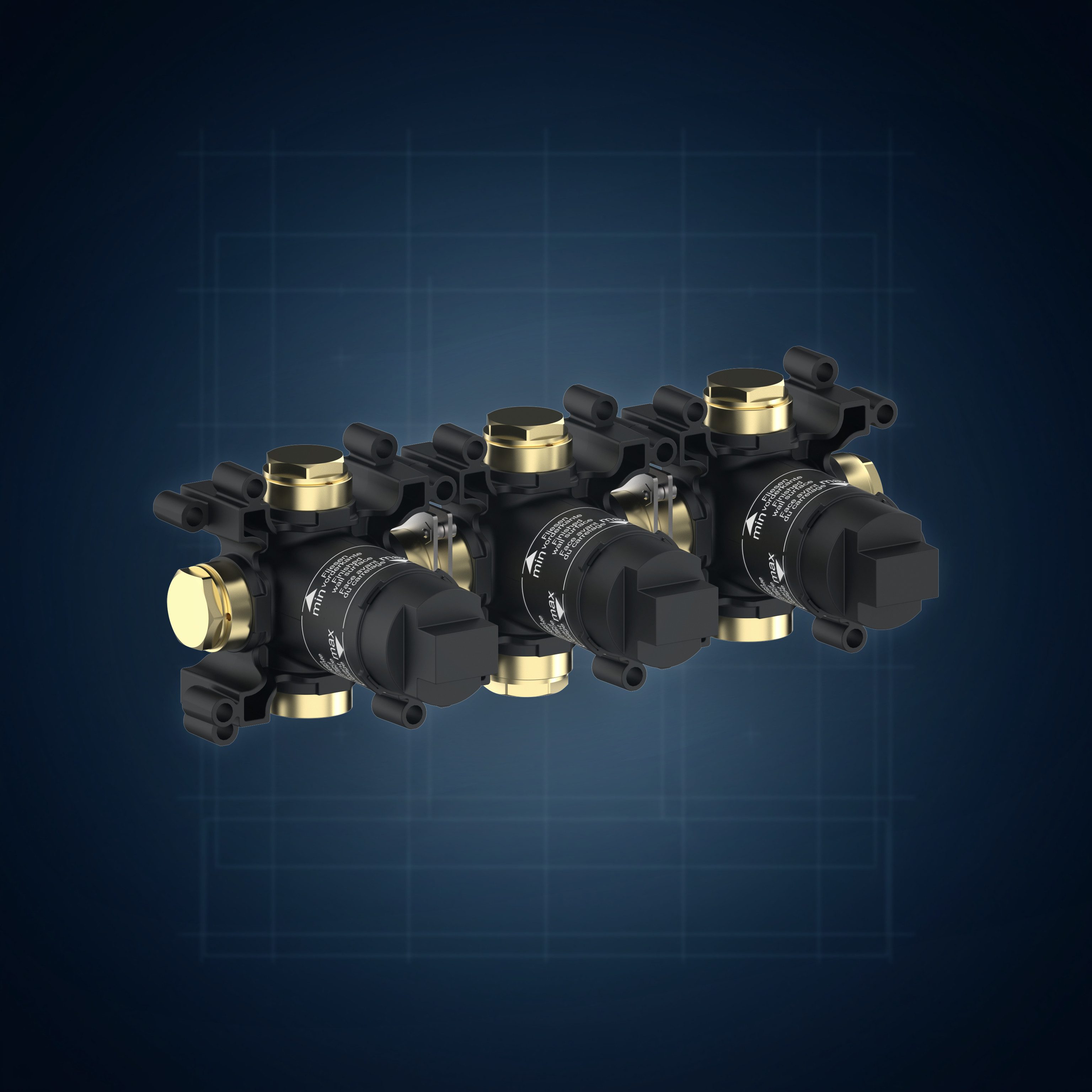 Corpo incasso per batteria da lavabo 3 fori W3P.INC, collezione Corpi a incasso