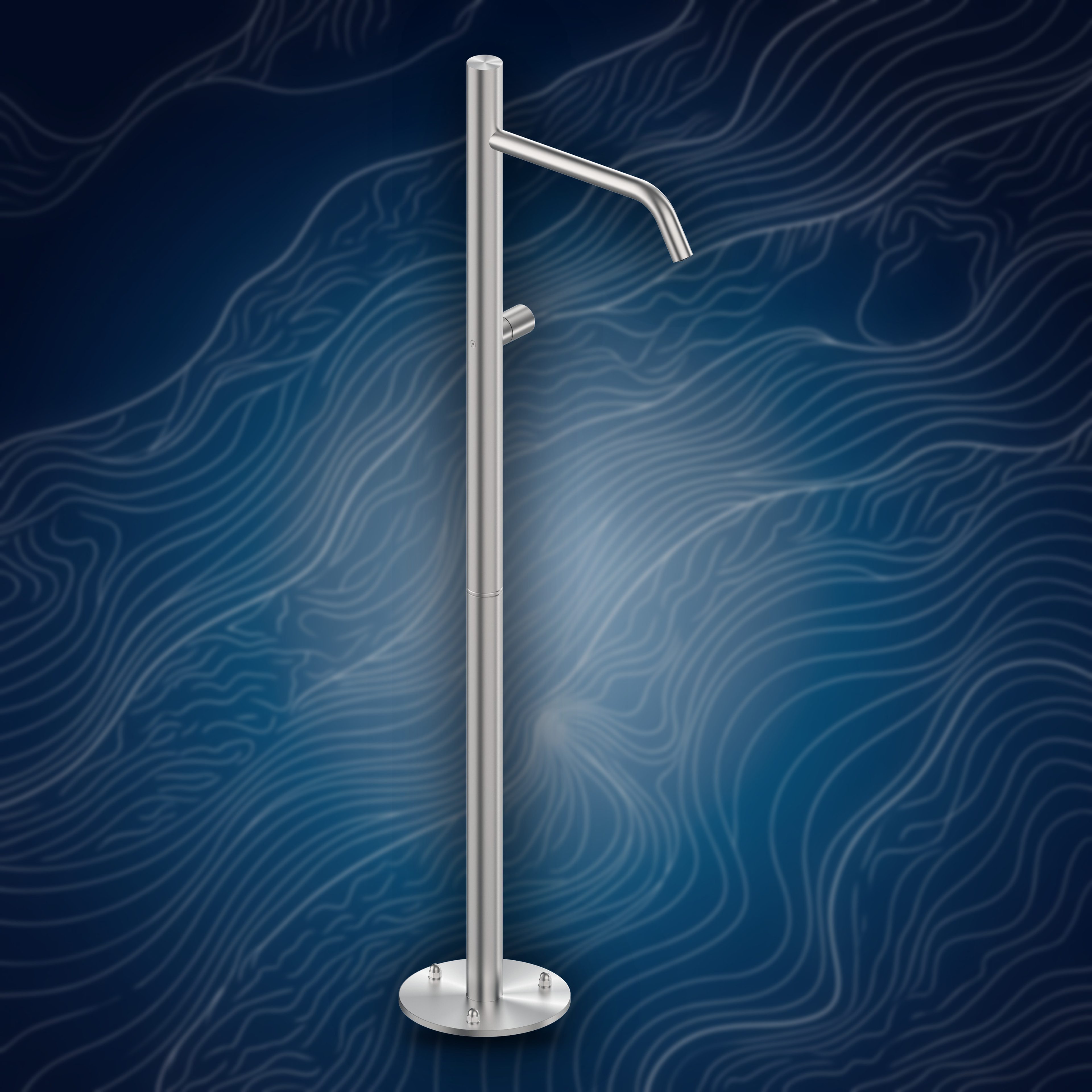 Colonna per lavabo con rubinetto d'arresto. PVD I40L.D, collezione Ille
