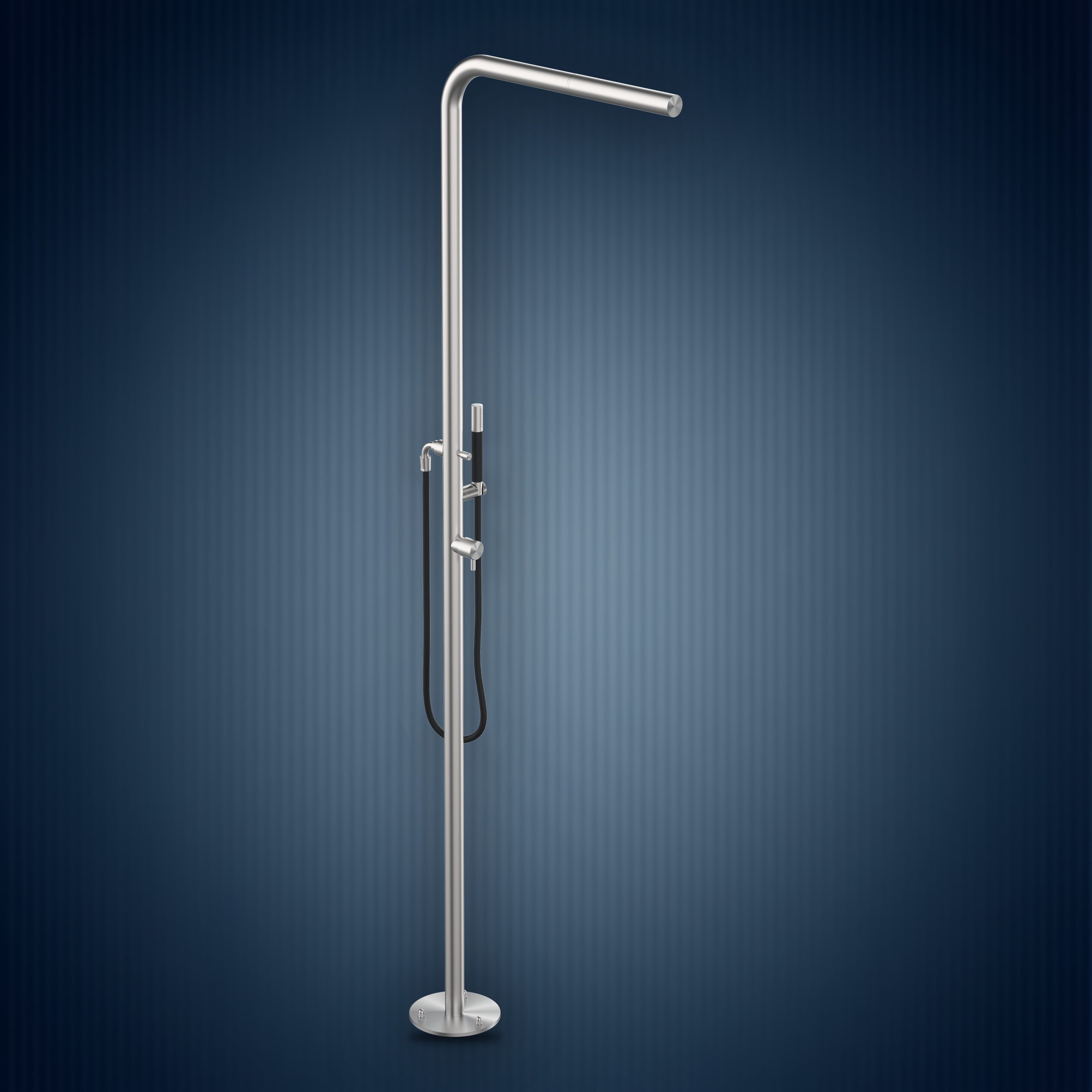 Colonna doccia con rubinetto d’arresto, soffione incassato e doccetta S40.E, collezione Skinny