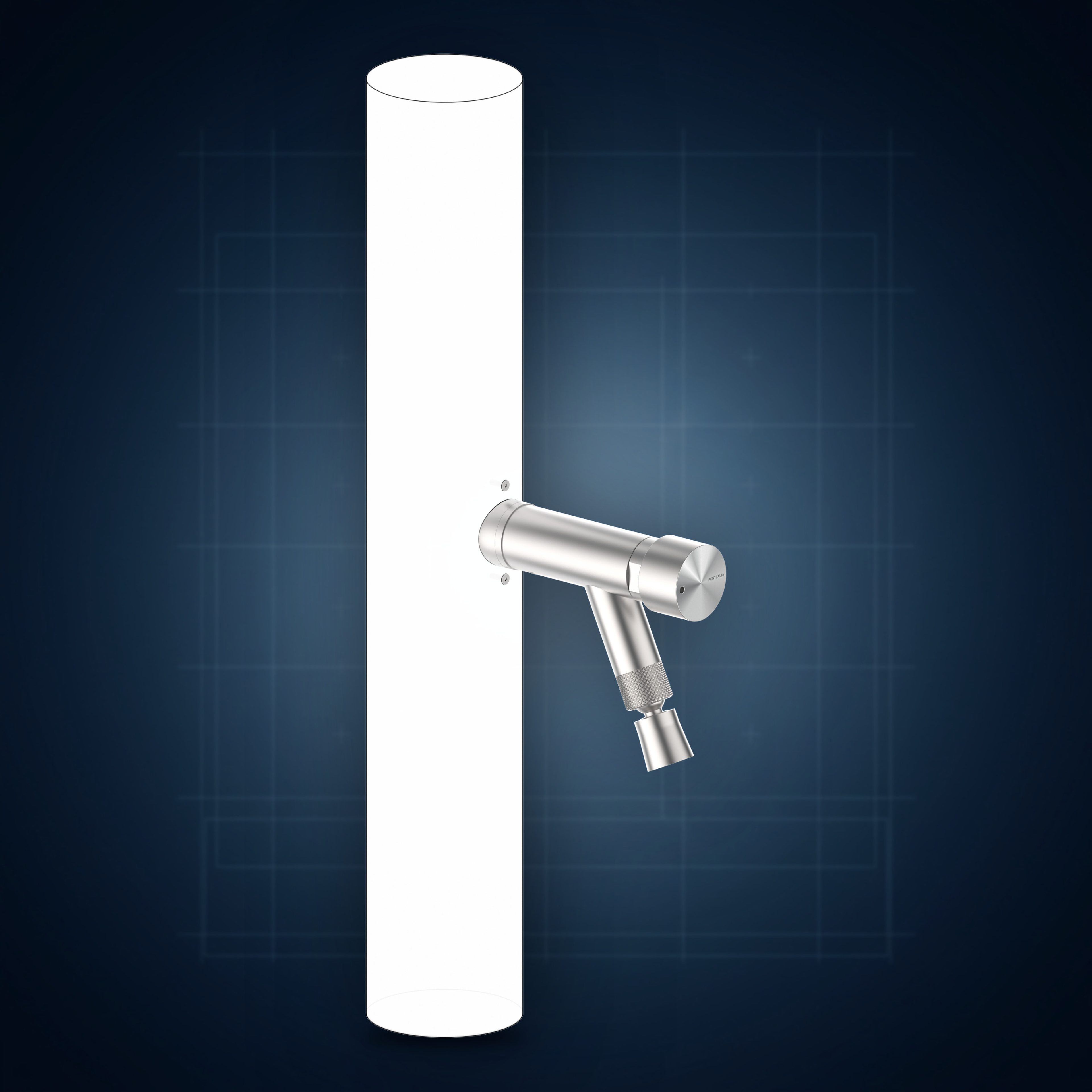 Rubinetto temporizzato a pressione acciaio inox AISI 316 con soffione lavapiedi S03 RE12.AST.FS, collezione Accessori colonna doccia