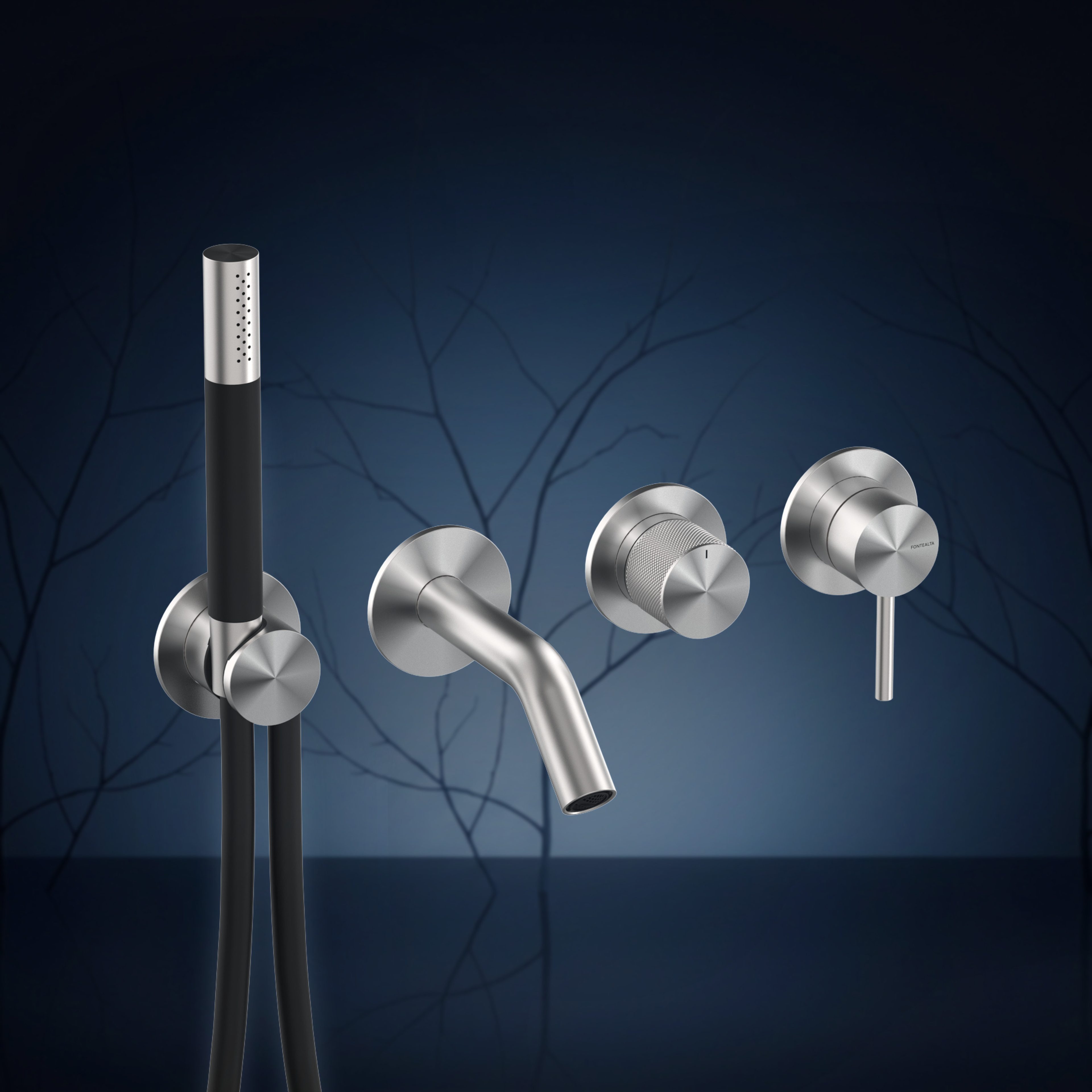 Miscelatore vasca da incasso con bocca e doccetta W4MBP.Y, collezione Twiggy