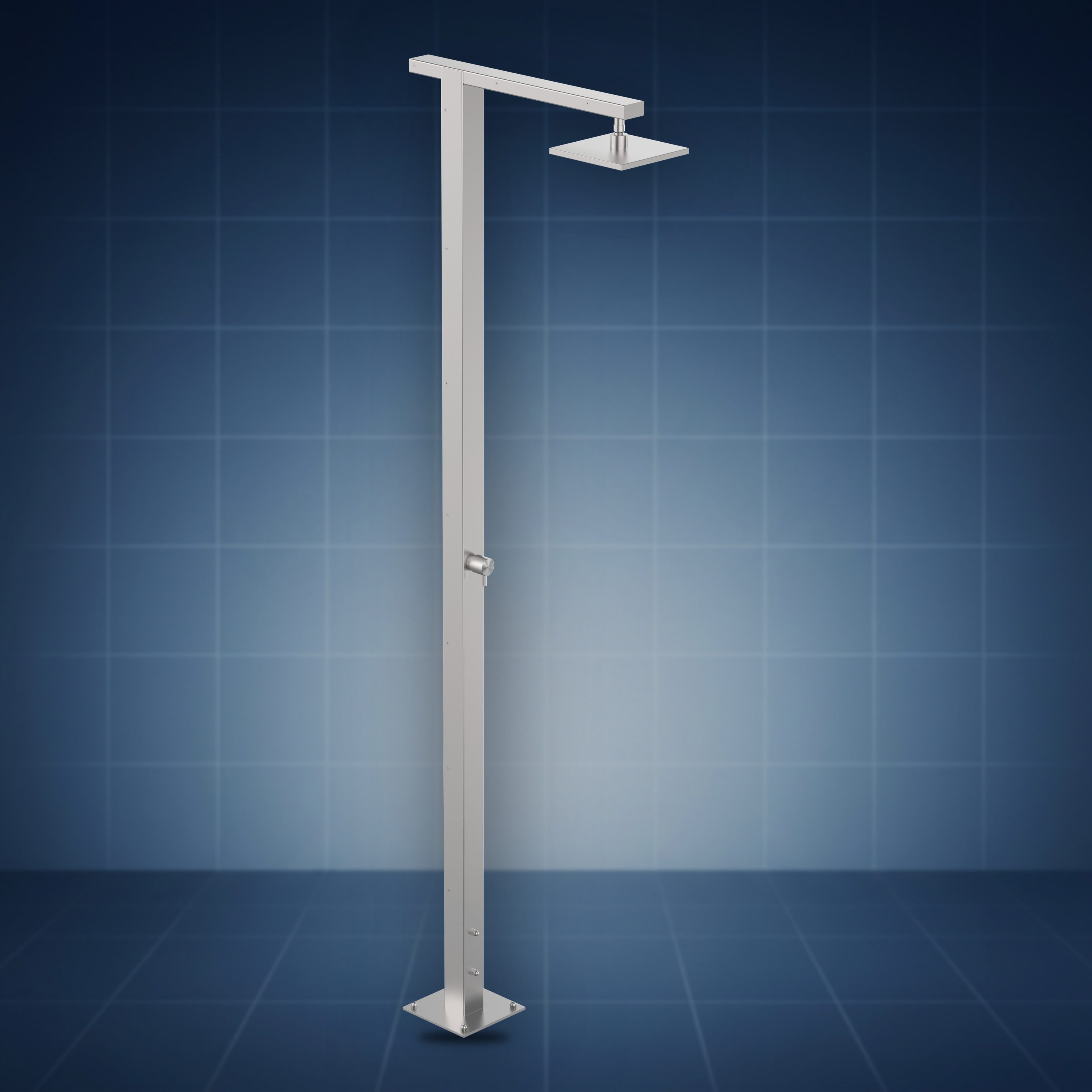 Colonna doccia con rubinetto d'arresto e soffione S07 200x200 mm Q86, collezione Square