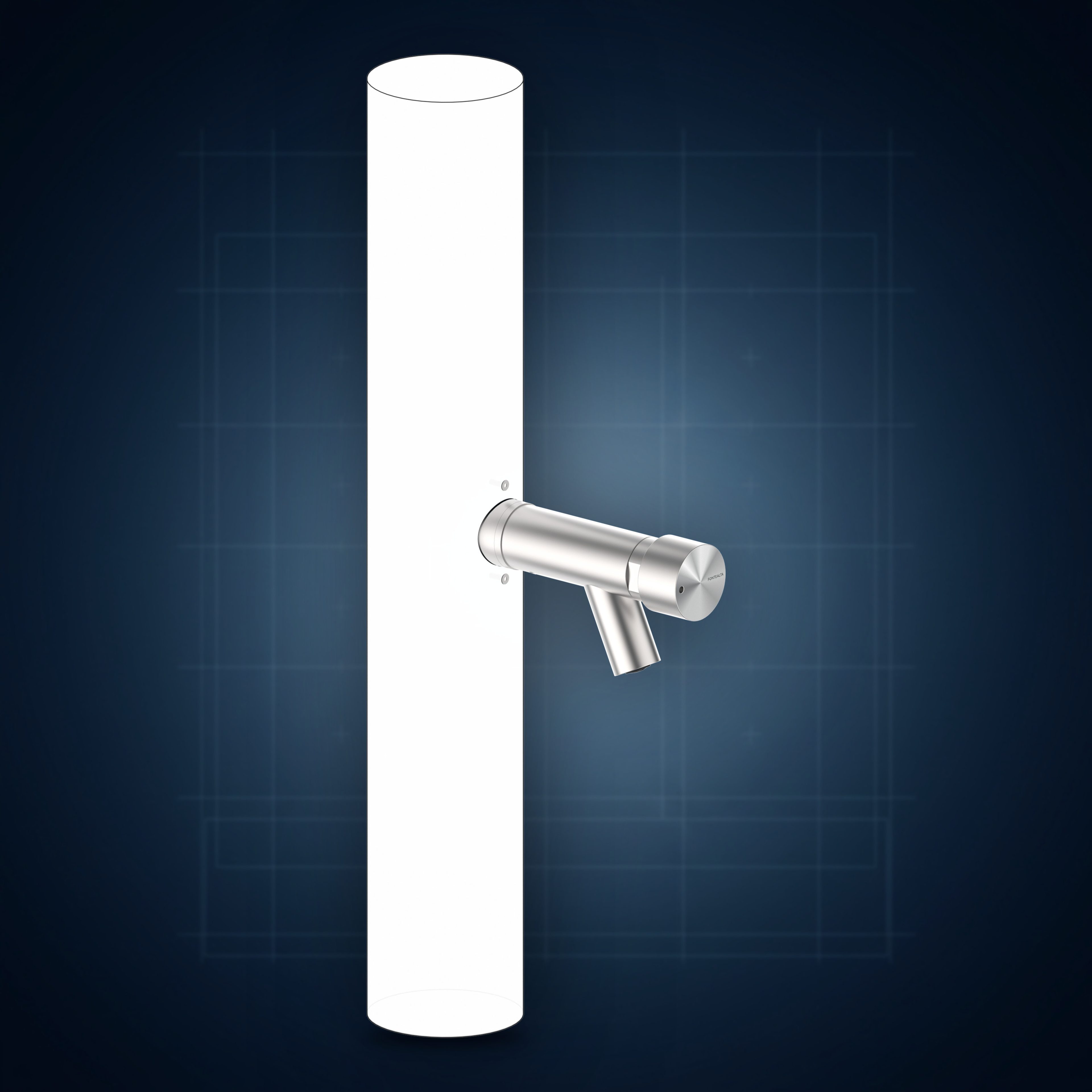 Rubinetto esterno temporizzato a pressione per colonne doccia, acciaio inox AISI 316 RE12.AST, collezione Accessori colonna doccia