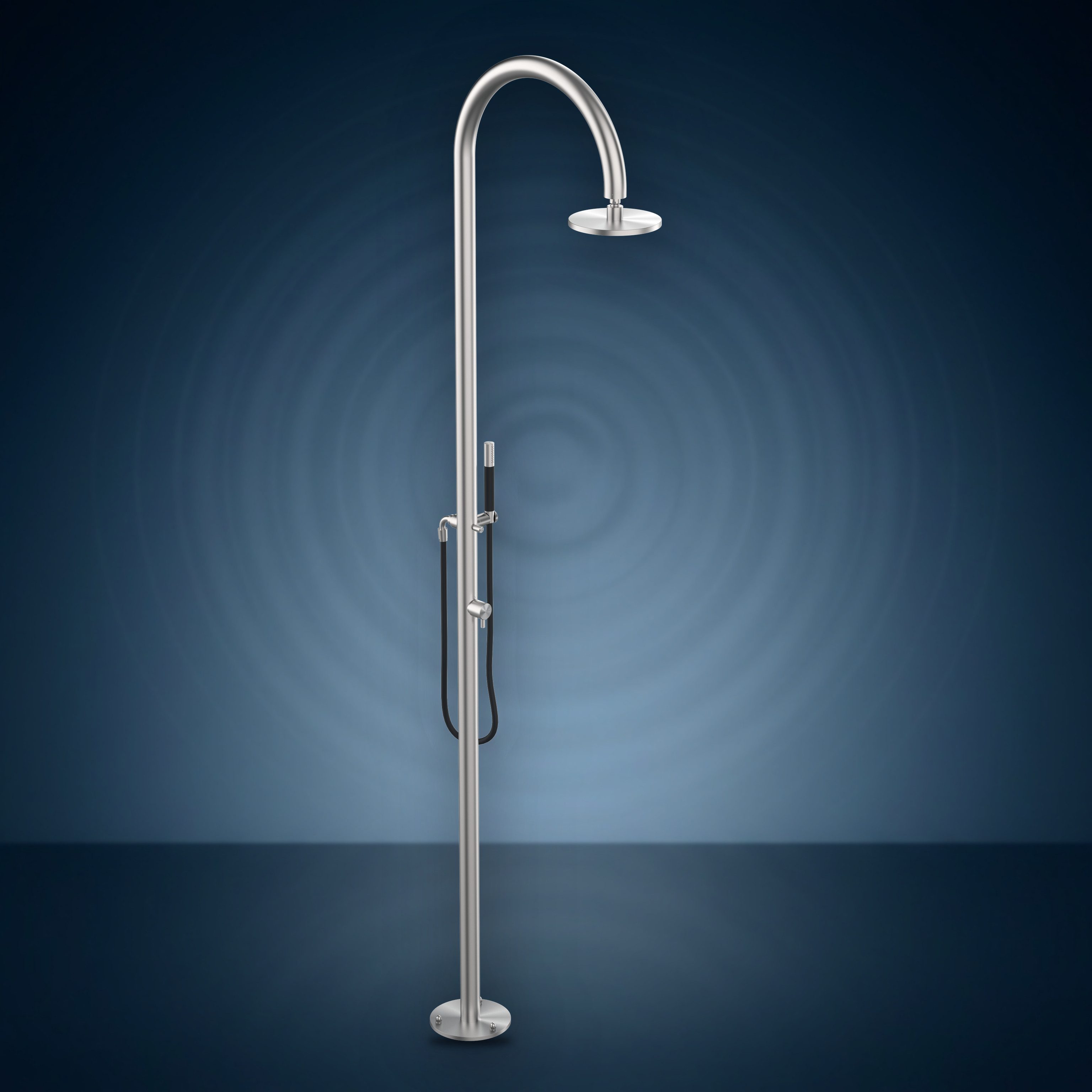 Colonna doccia con rubinetto d'arresto, soffione S06 Ø200 mm e doccetta C50AS.E, collezione Origo