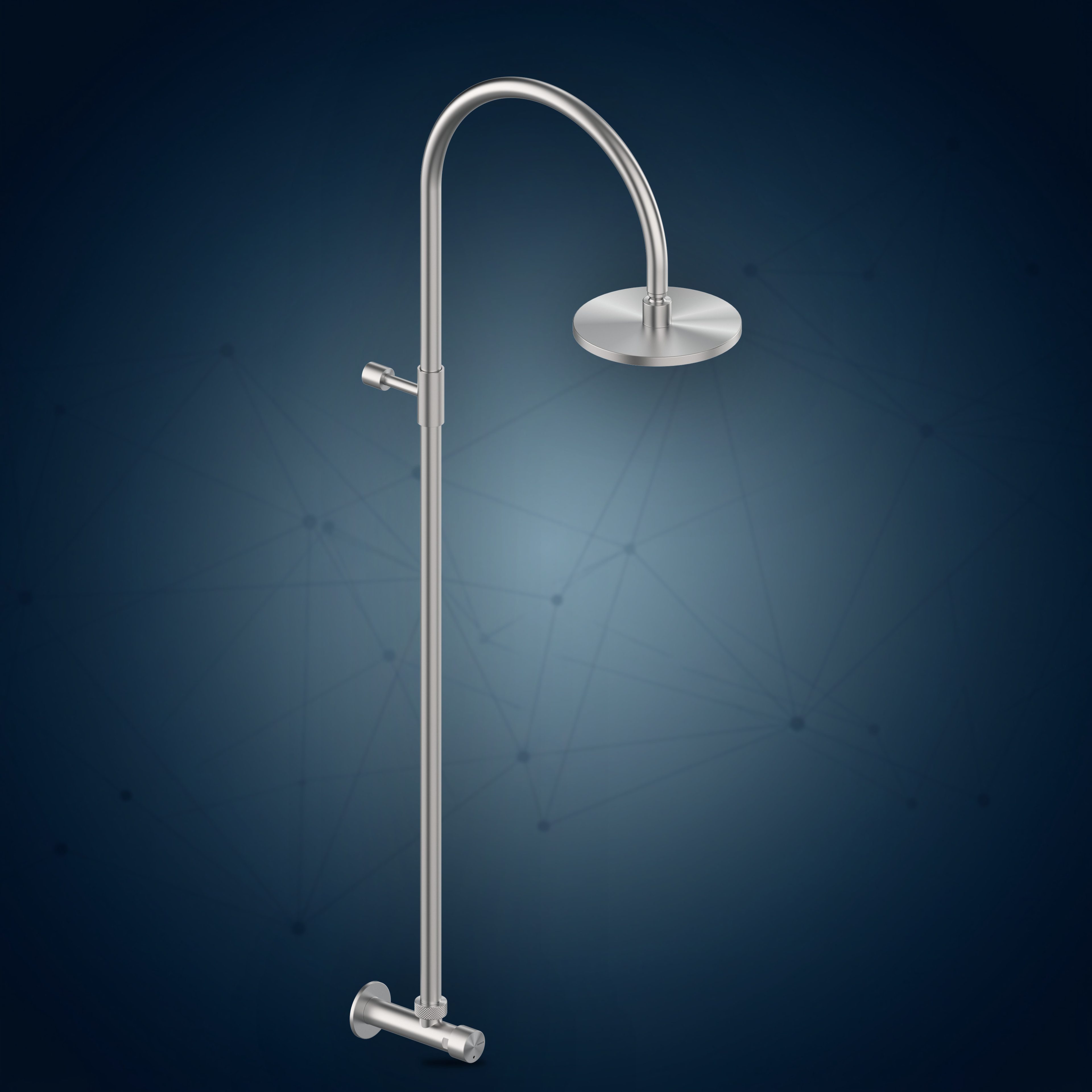 Rubinetto esterno temporizzato con colonna doccia e soffione S06 Ø200 mm W98.AST, collezione Community