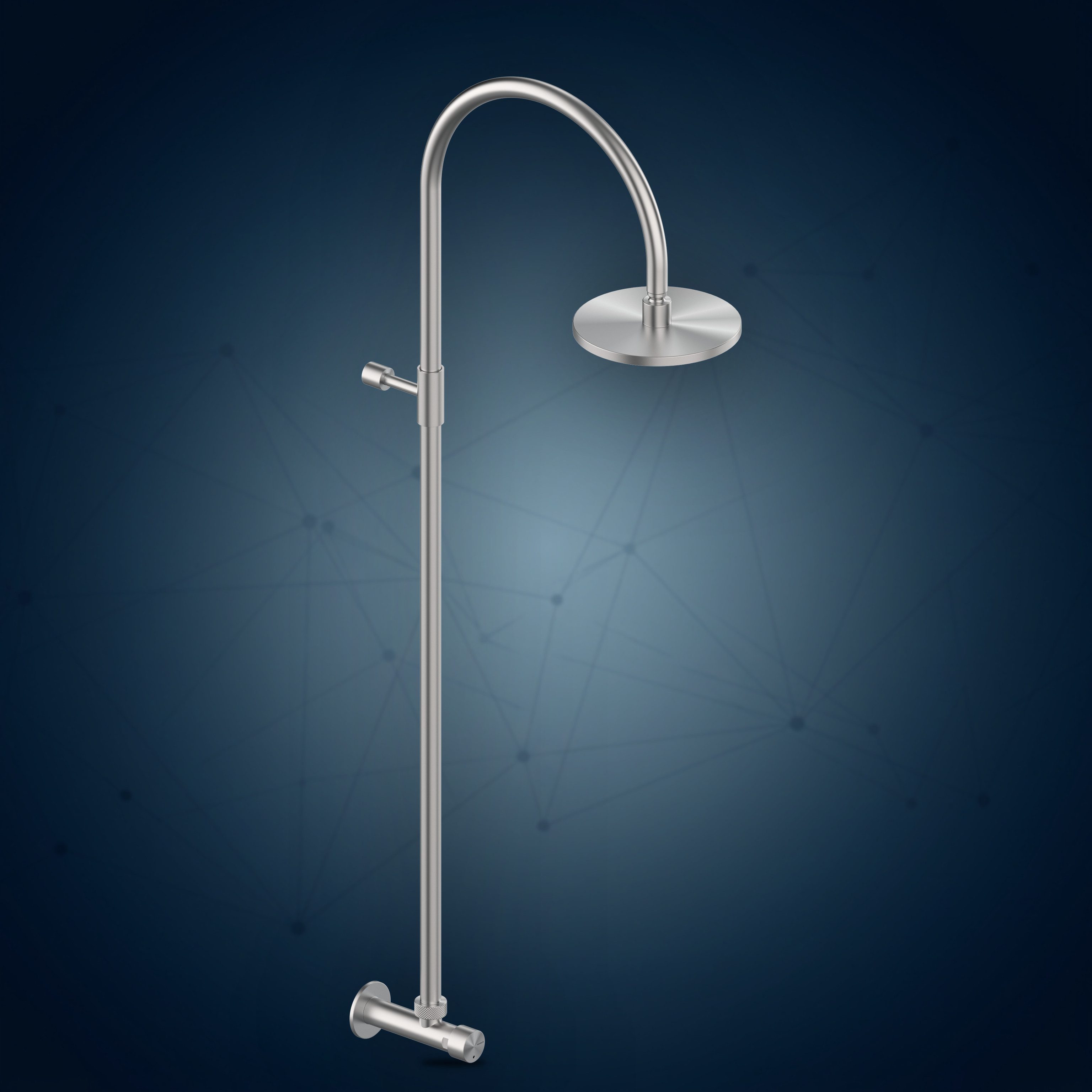 Rubinetto esterno temporizzato con colonna doccia e soffione S06 Ø200 mm W98.AST, collezione Community