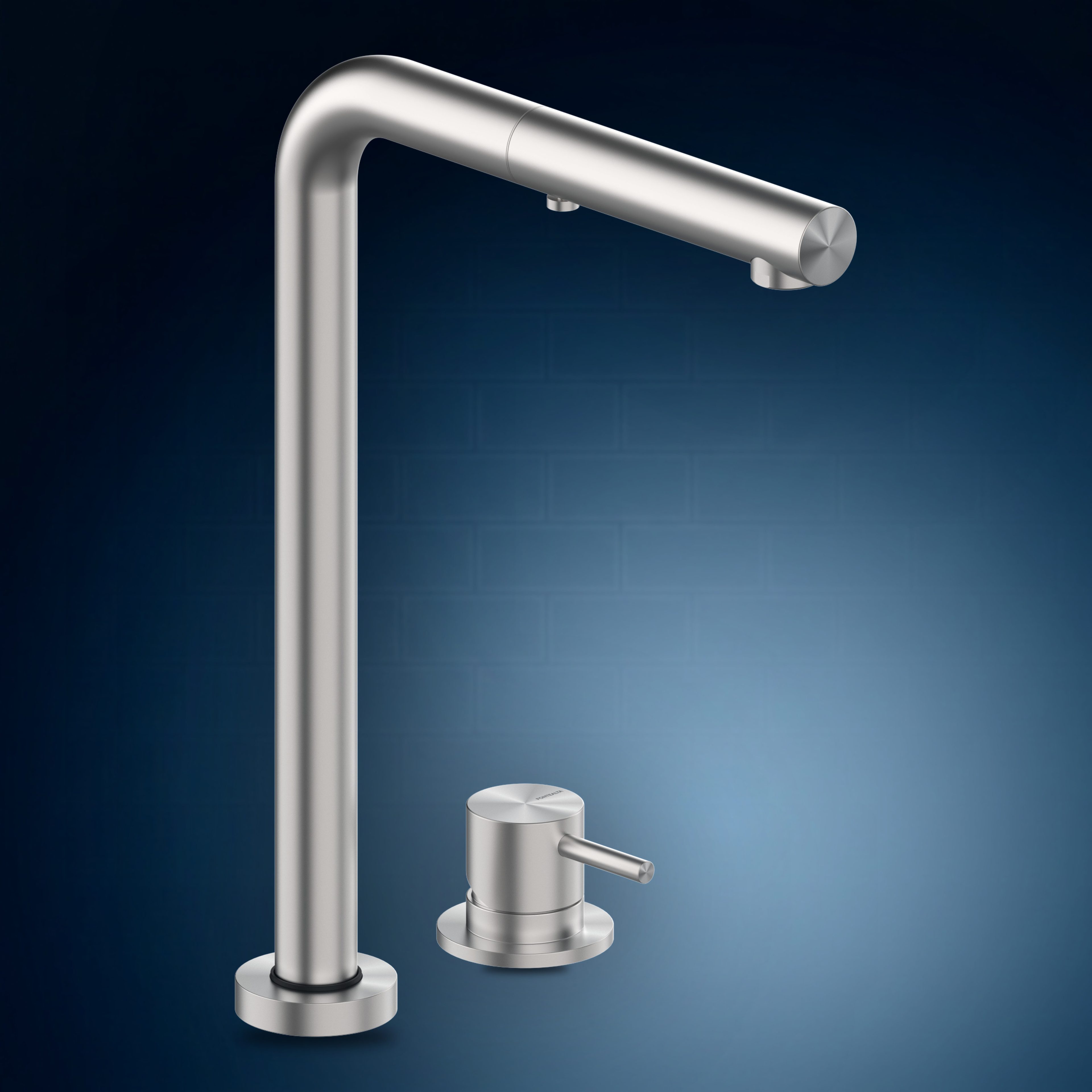 Miscelatore da lavello, con bocca abbattibile e doccetta Pull-out a doppio getto K2M.LTS, collezione Kitchen