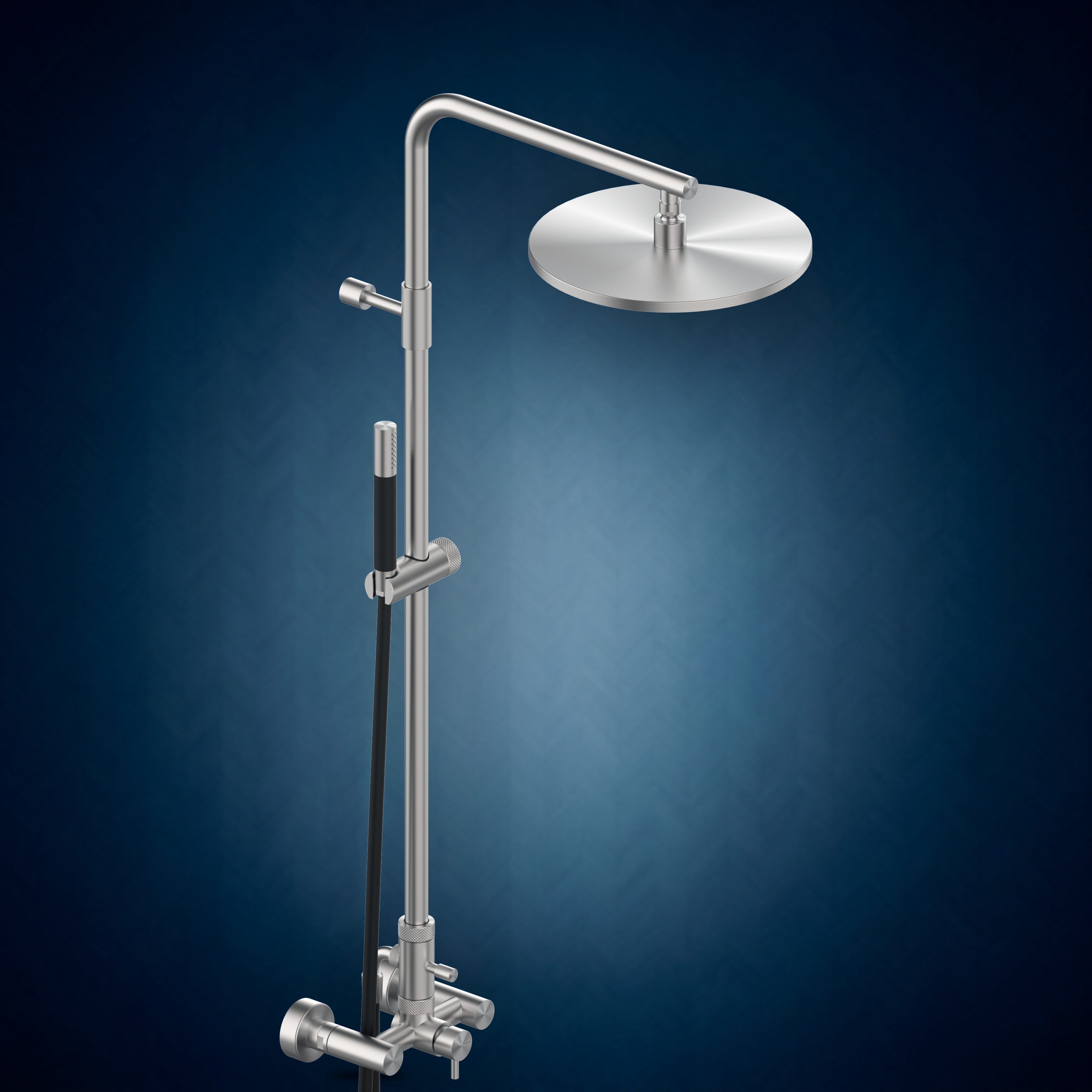 Miscelatore esterno con colonna doccia, soffione S10 Ø300 mm e doccetta W683.E, collezione Classy