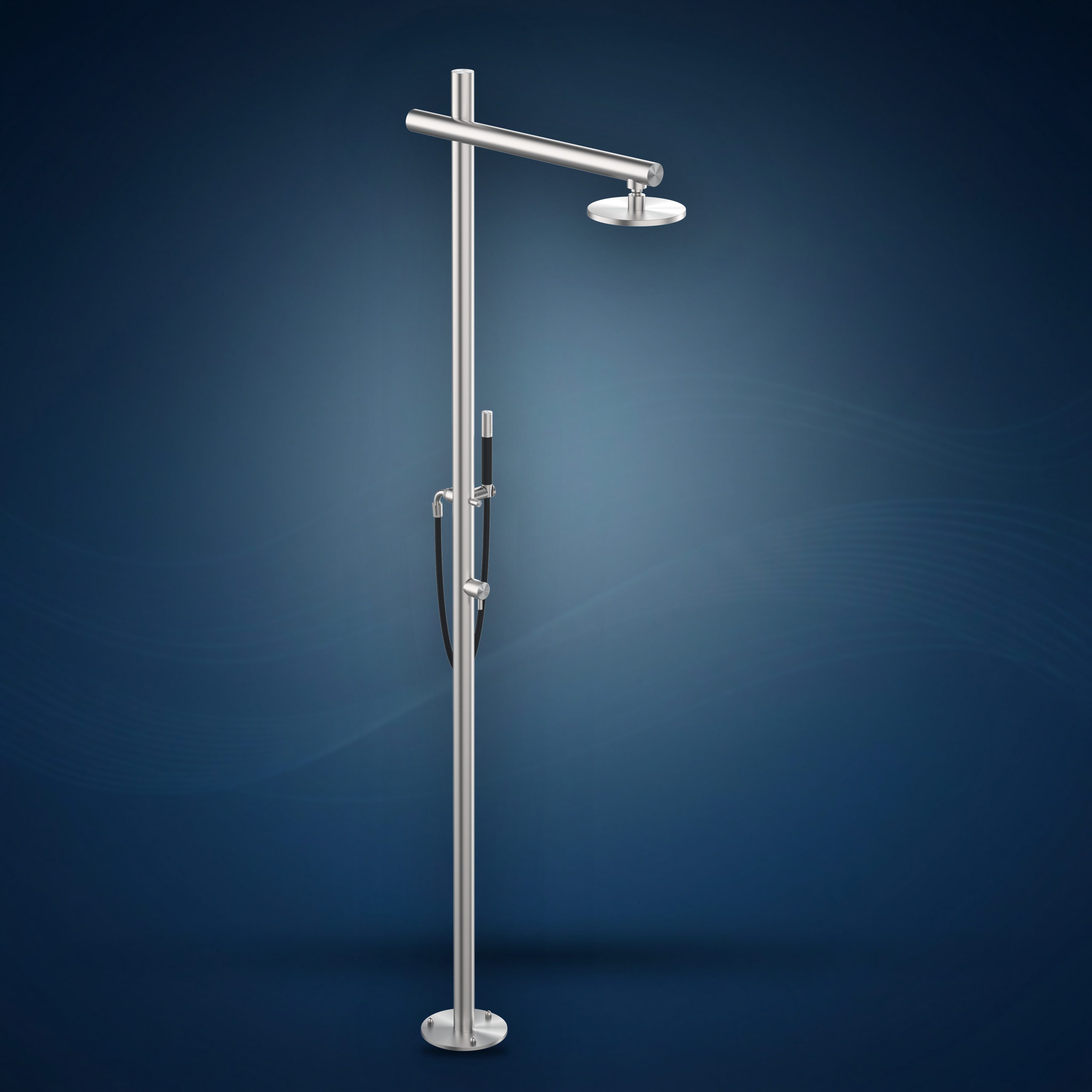 Colonna doccia con rubinetto d'arresto, soffione S06 Ø200 mm e doccetta D50.E, collezione Onda