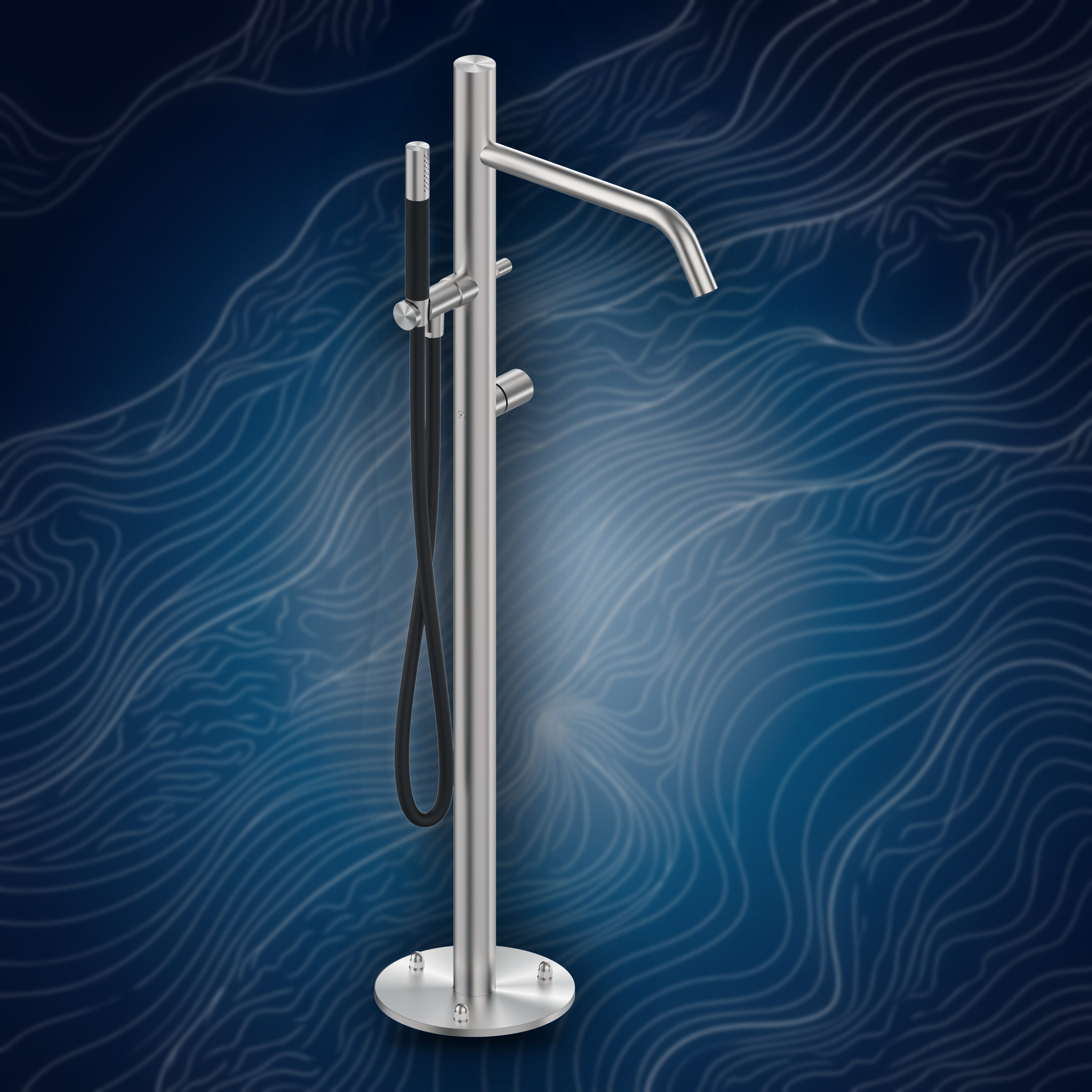 Colonna per vasca con rubinetto d'arresto e doccetta I40V.E, collezione Ille