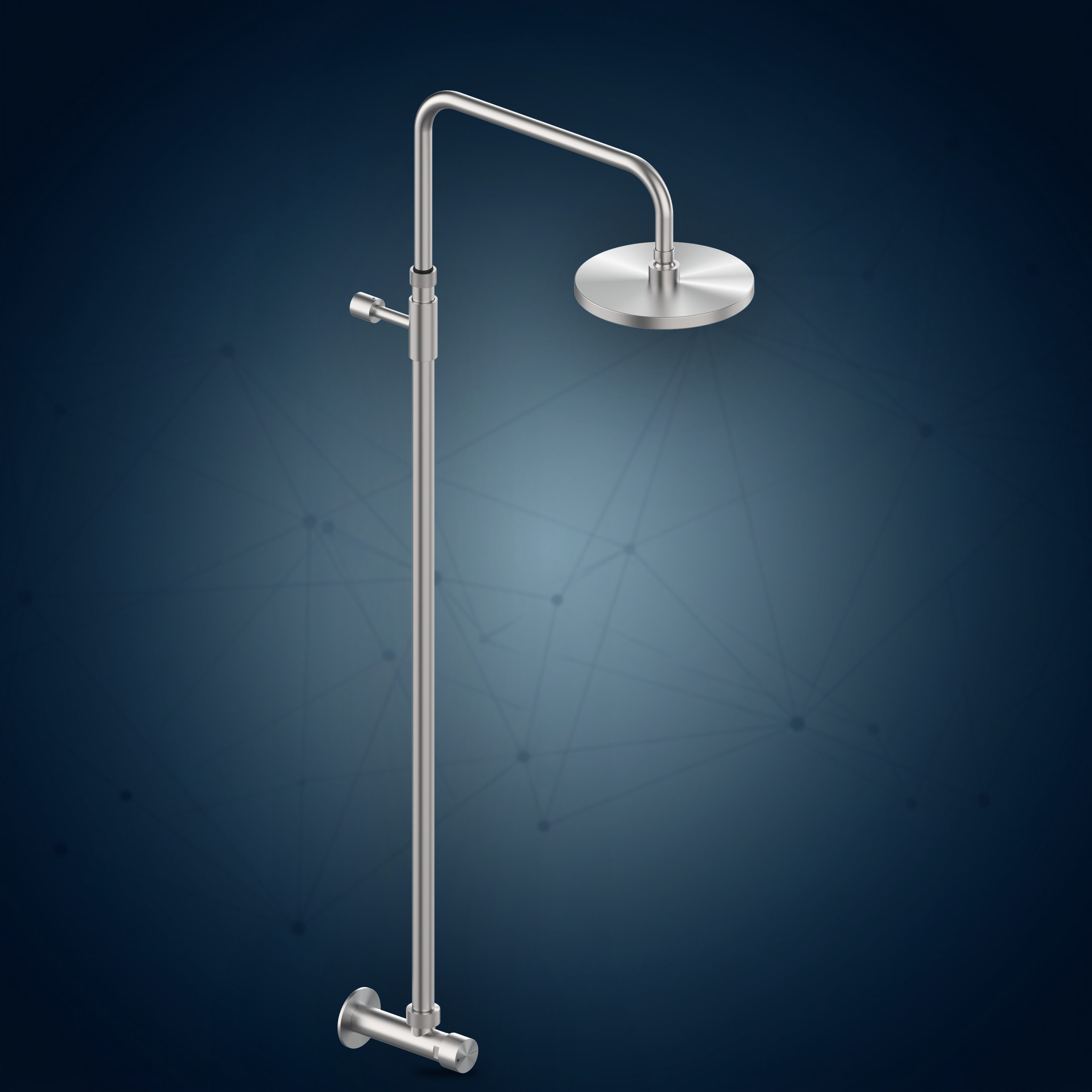 Rubinetto esterno temporizzato con colonna doccia e soffione S06 Ø200 mm W08.AST, collezione Community