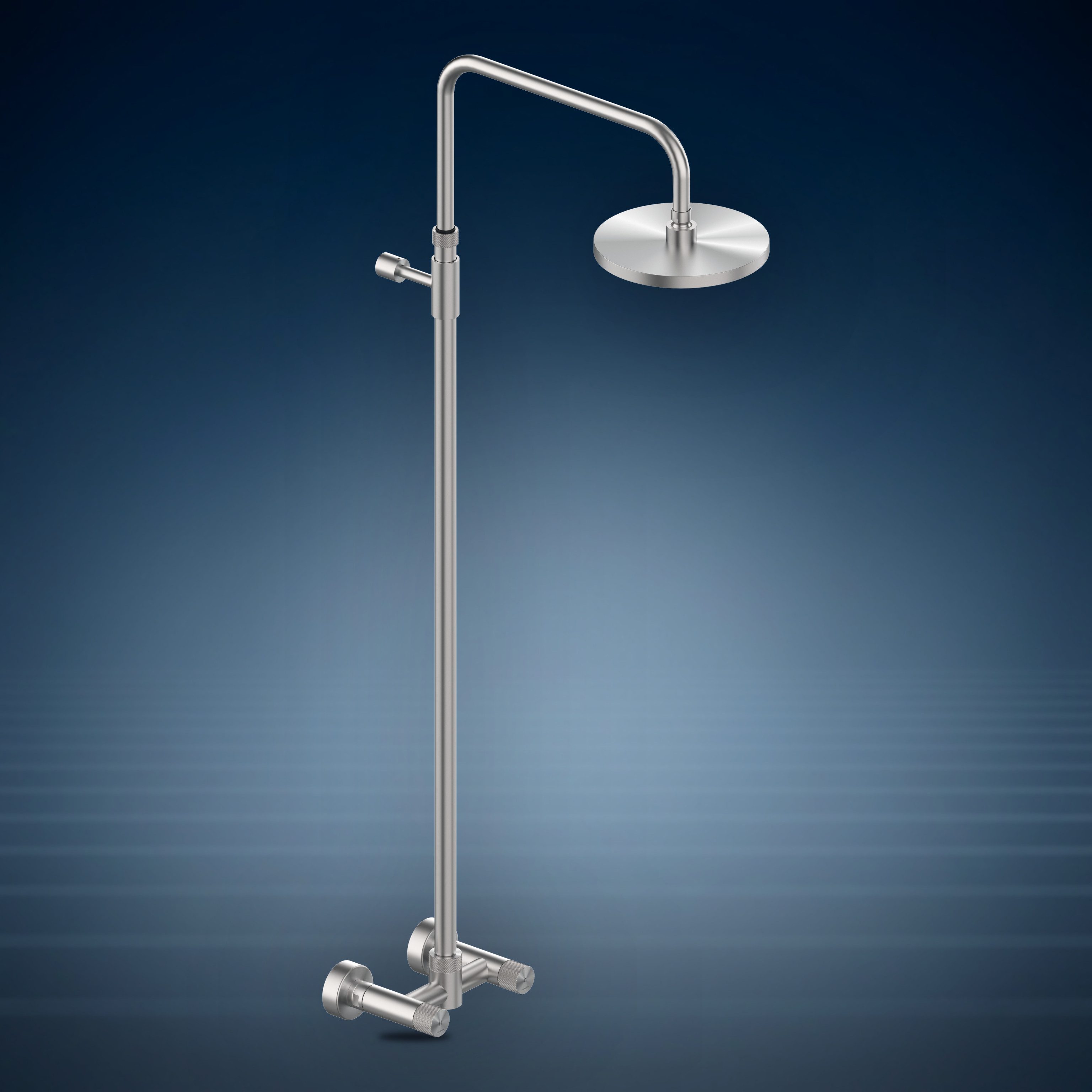 Gruppo esterno con colonna doccia e soffione 200 mm S06 Ø200 mm W010, collezione Waterline