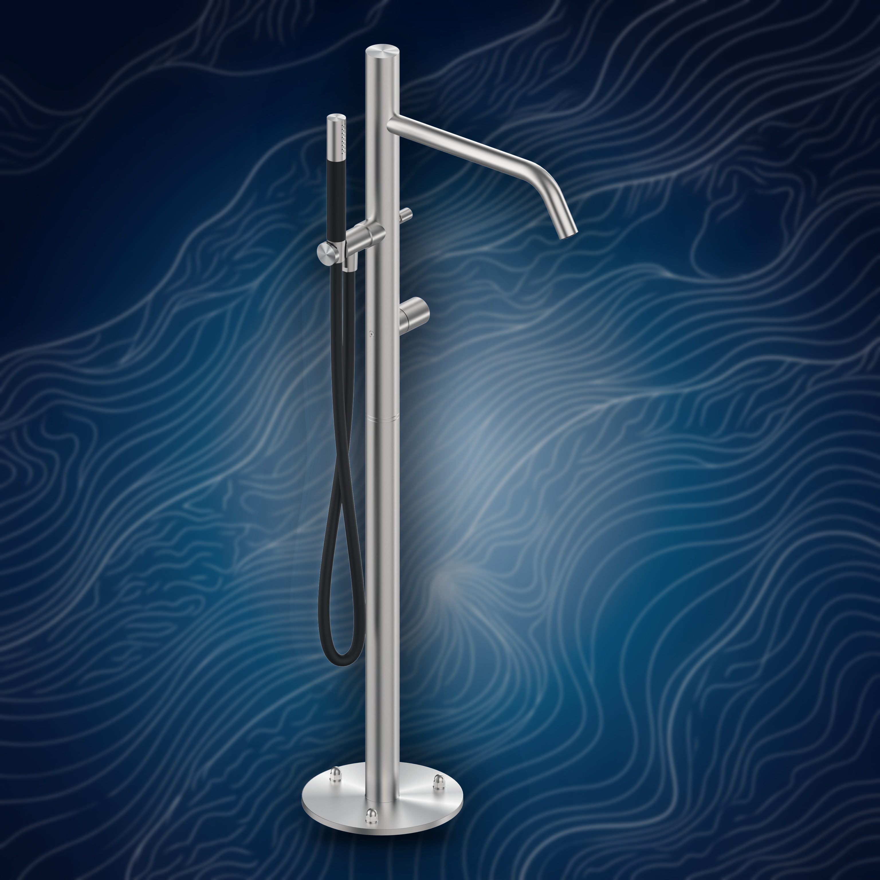 Colonna per vasca con rubinetto d'arresto e doccetta PVD I40V.D.E, collezione Ille