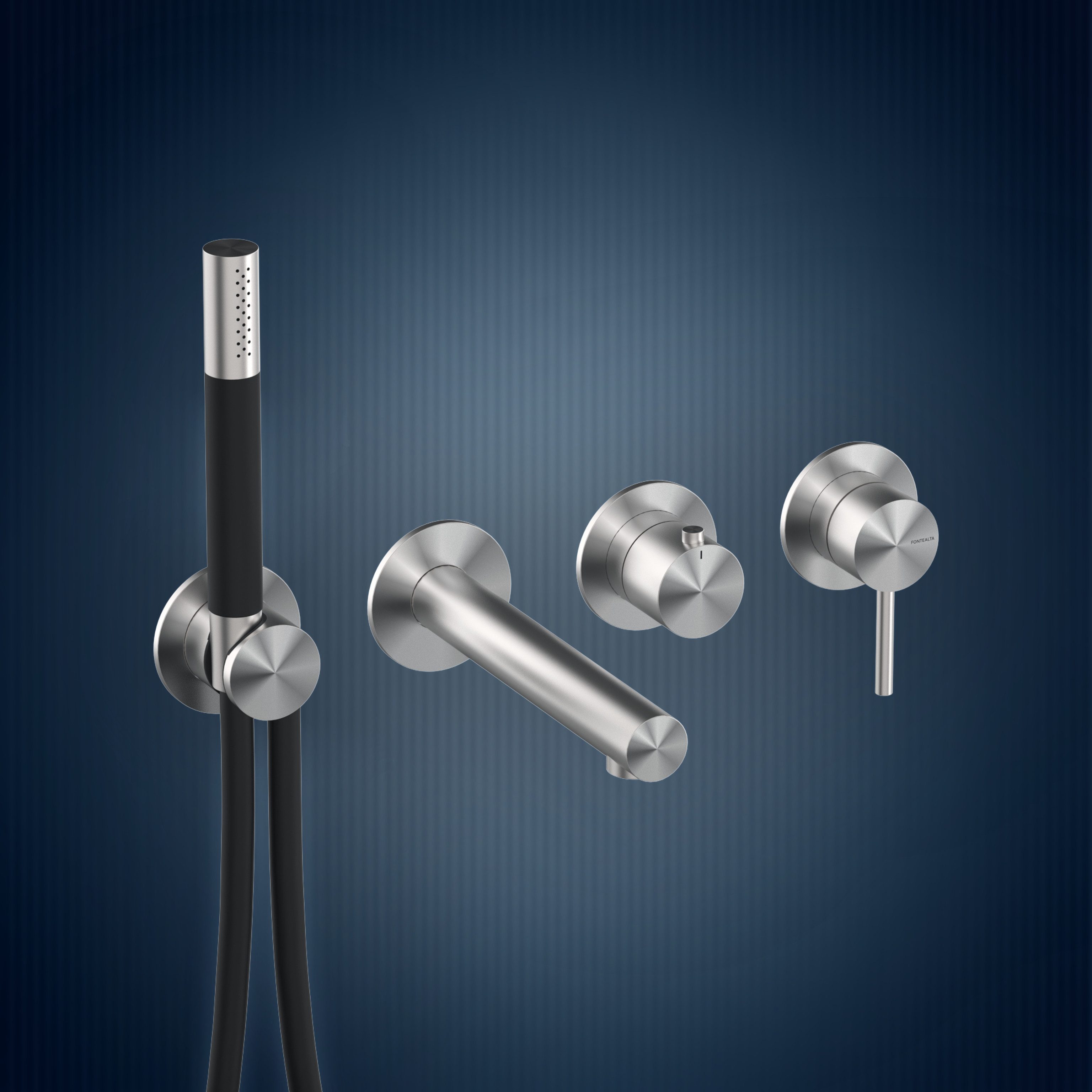 Miscelatore vasca da incasso con bocca e doccetta W4MBP.L, collezione Skinny