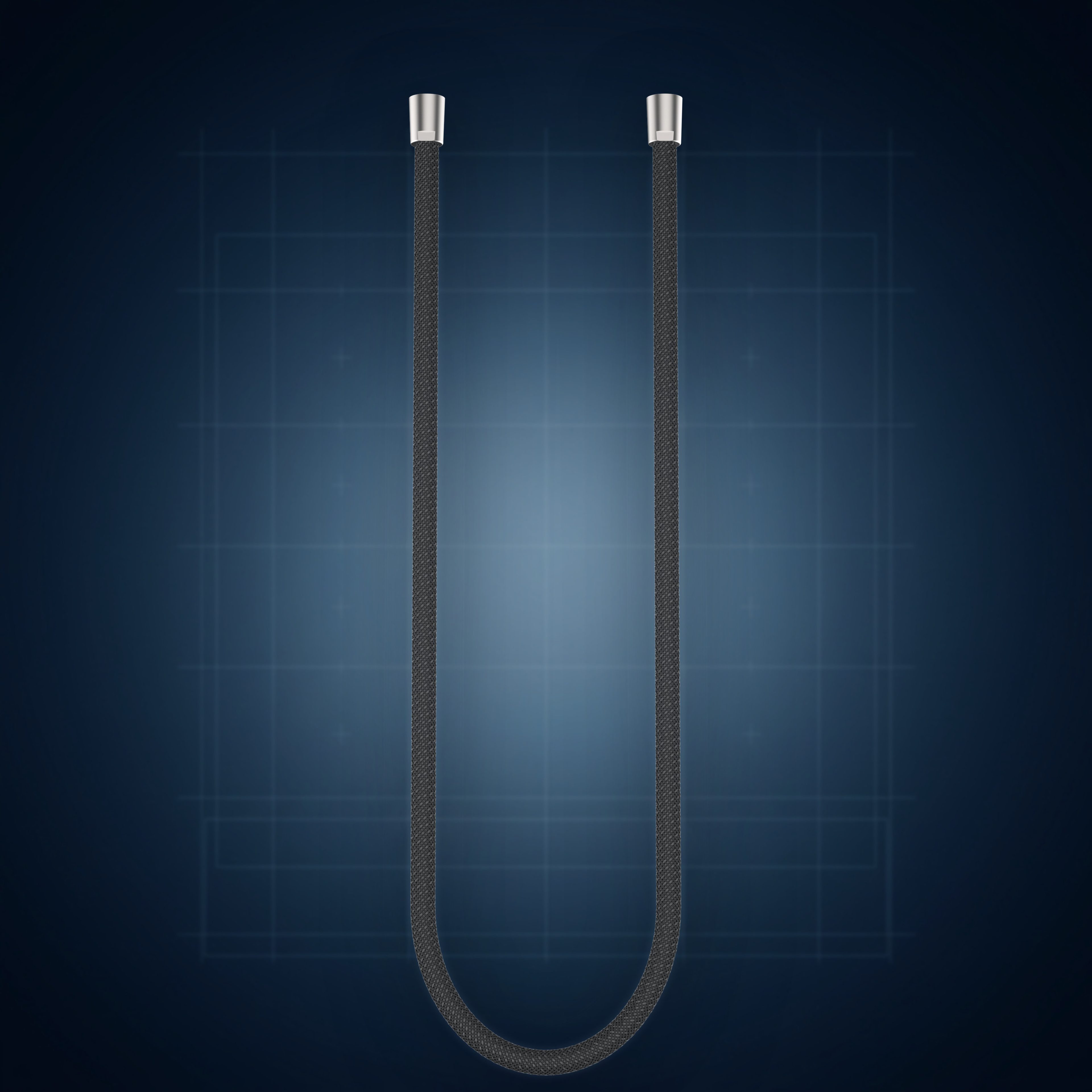 Flessibile antitorsione 150 cm, PET nero con calotte in acciaio 316 FLX06, collezione Componenti doccia