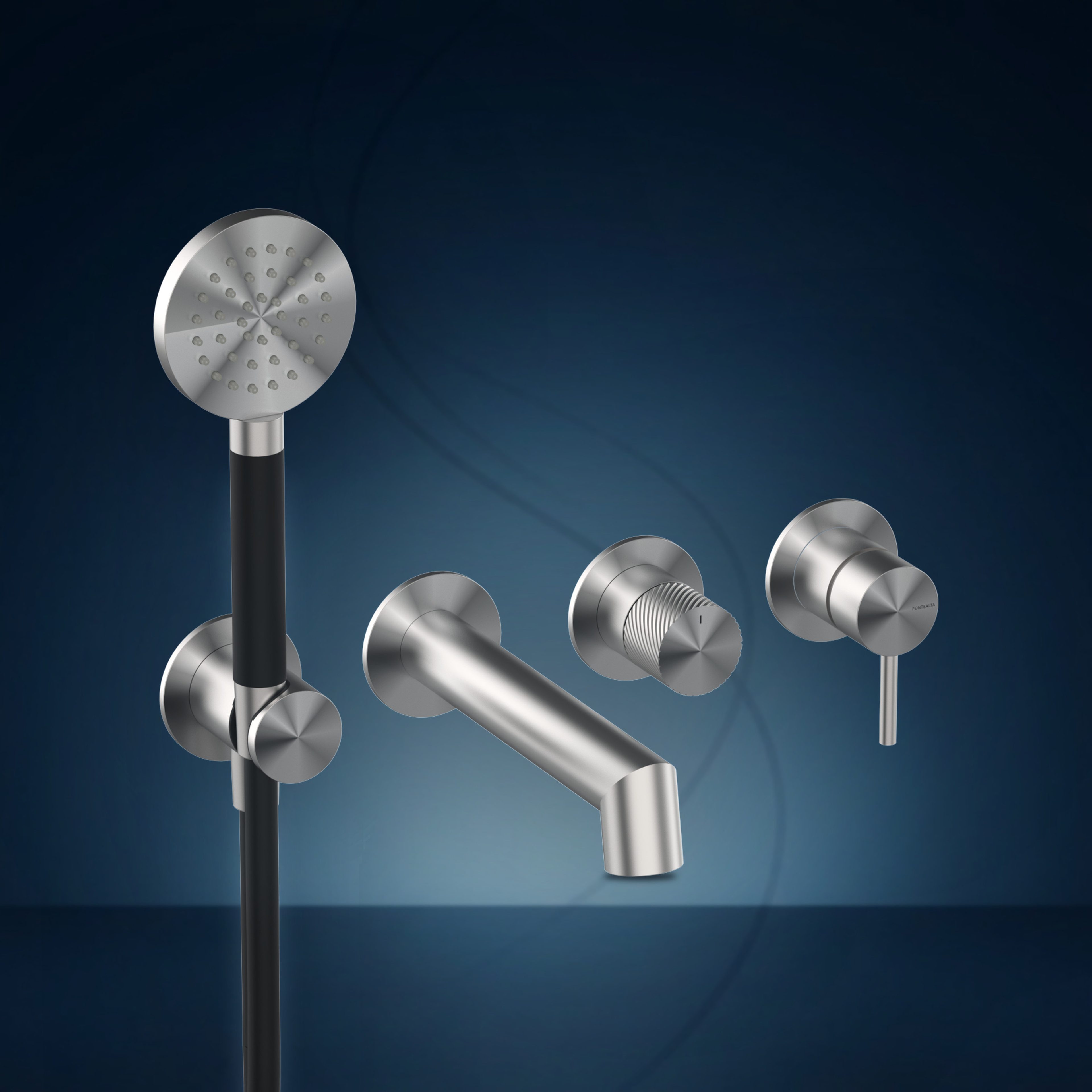 Miscelatore vasca da incasso con bocca e doccetta W4MBP.F, collezione Flamingo