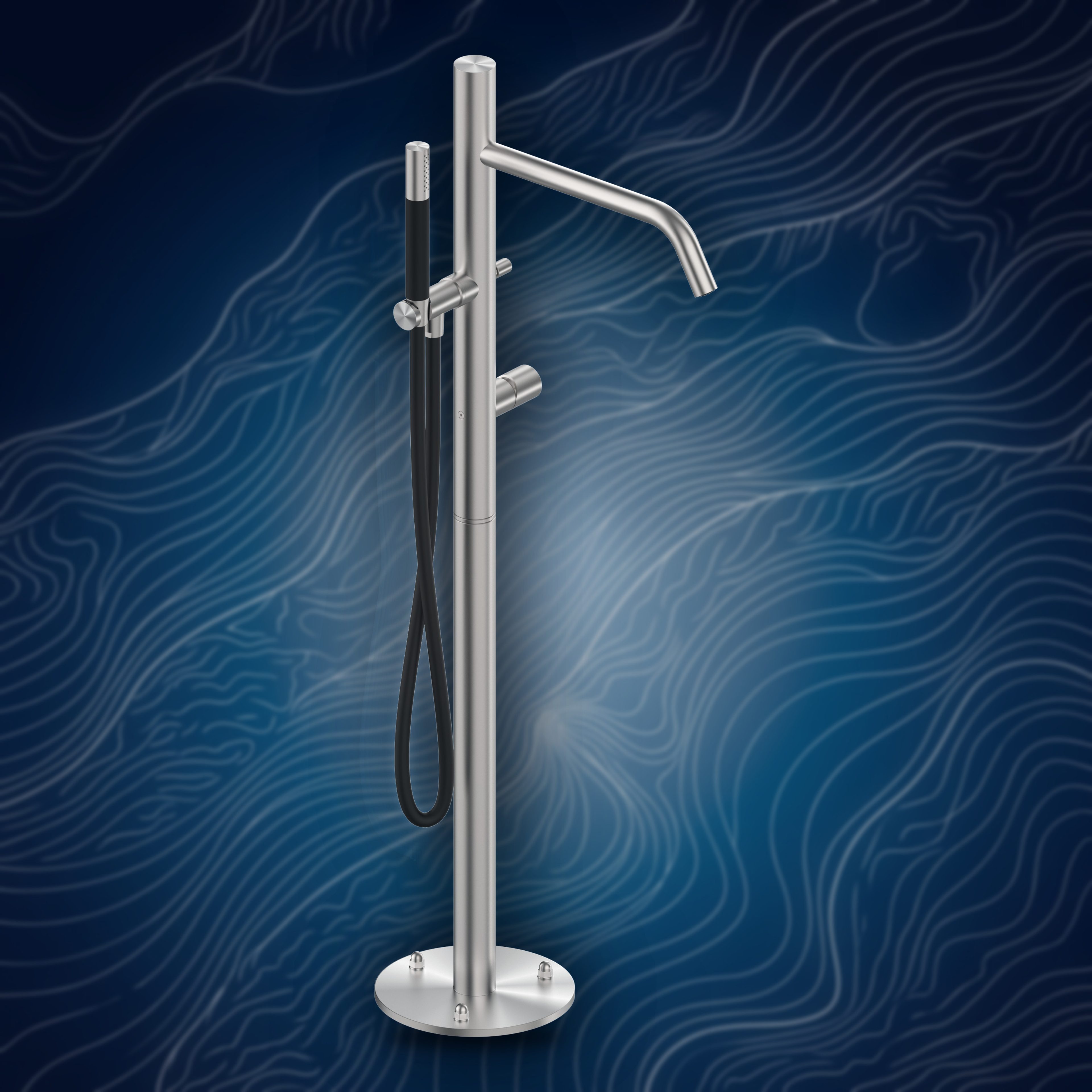 Colonna per vasca con miscelatore e doccetta PVD I40V.D.ME, collezione Ille