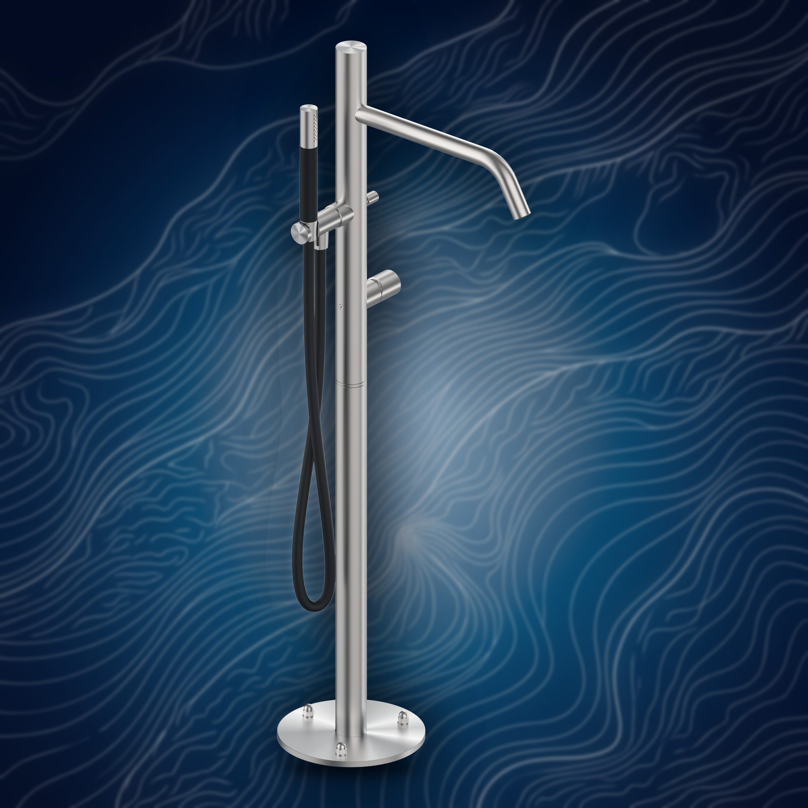 Colonna per vasca con miscelatore e doccetta PVD I40V.D.ME, collezione Ille