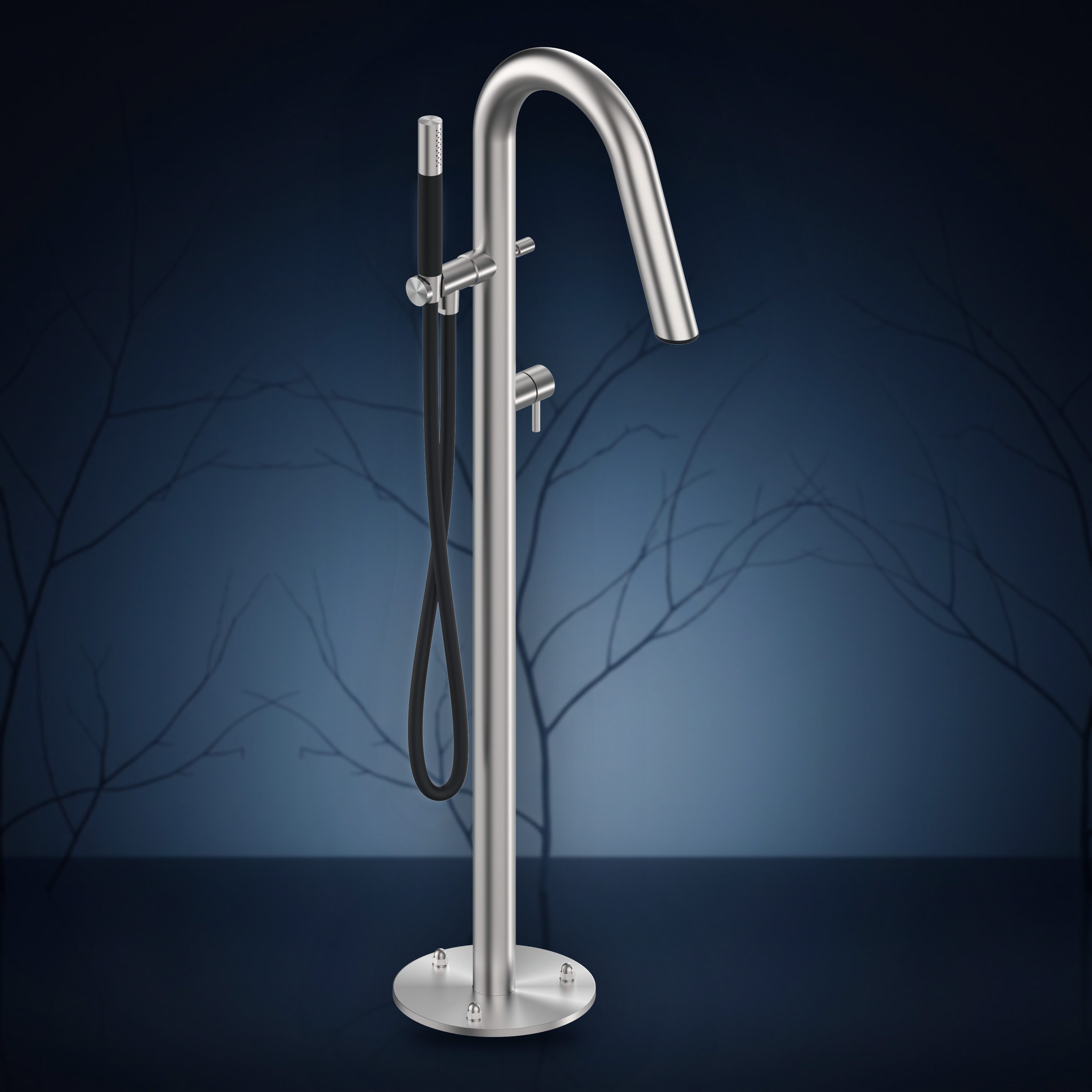 Colonna per vasca con rubinetto d'arresto e doccetta CS40V.E, collezione Twiggy