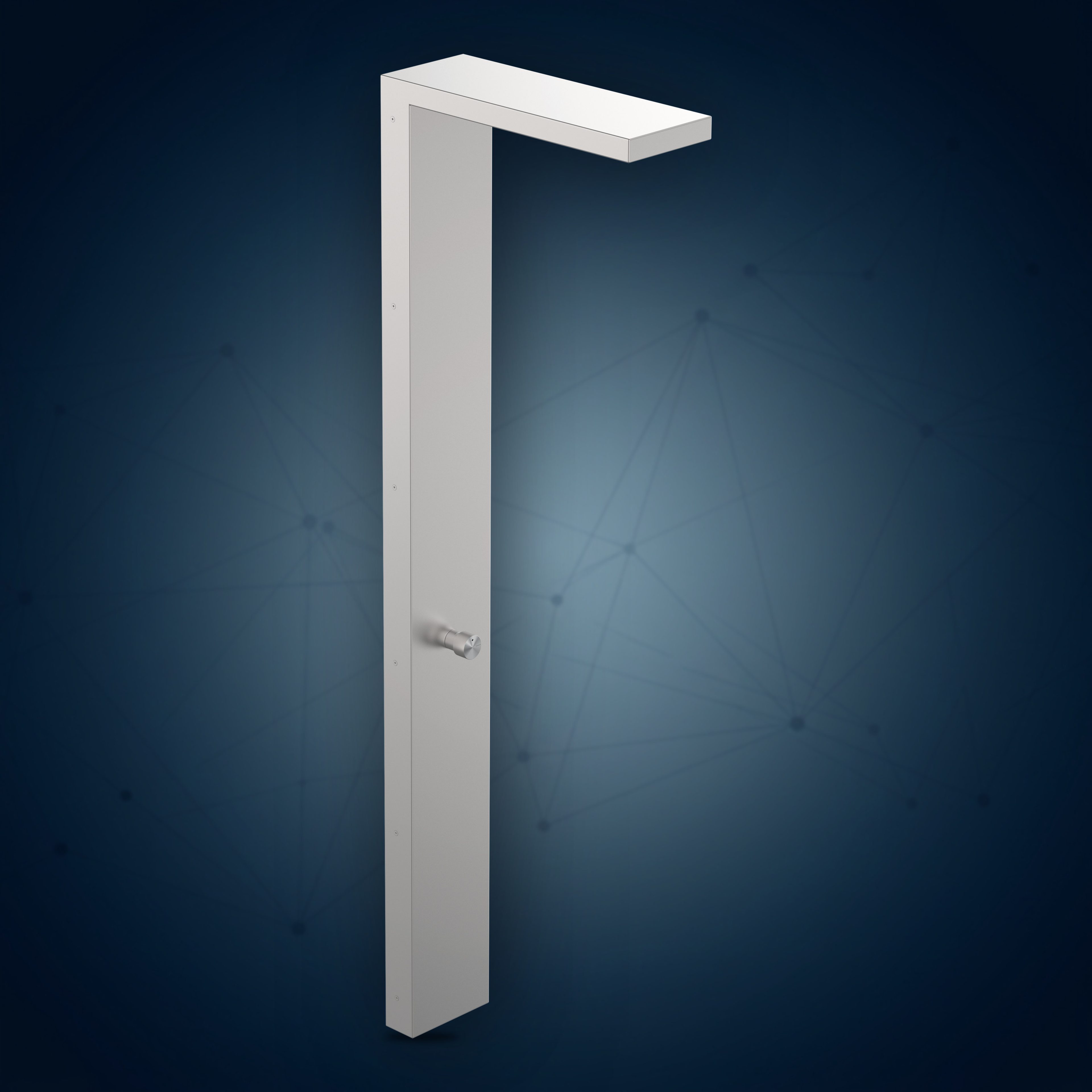 Pannello doccia murale con rubinetto temporizzato e soffione incassato 220x110 mm P22.AST, collezione Community