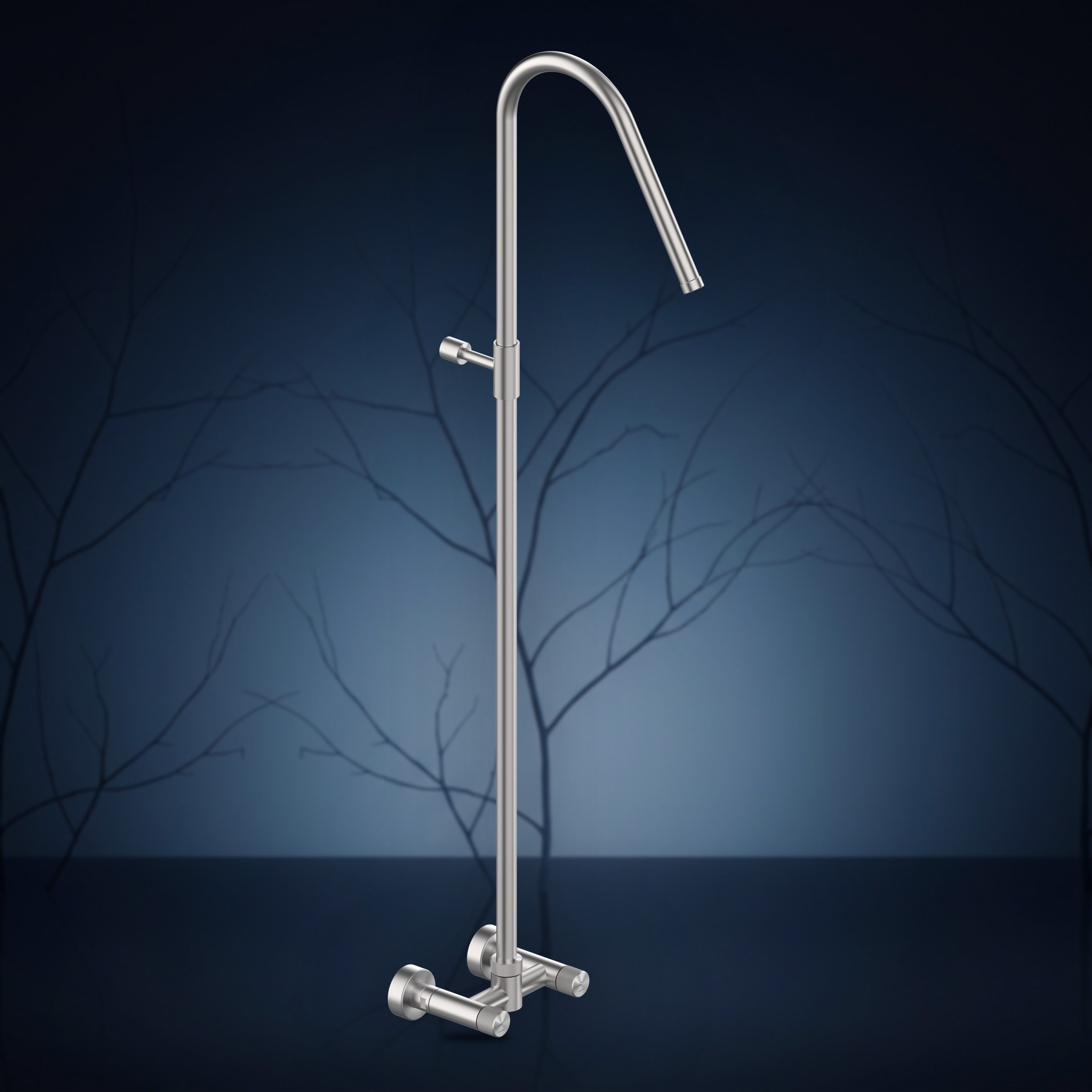 Gruppo esterno con colonna doccia e soffione incassato W810, collezione Twiggy