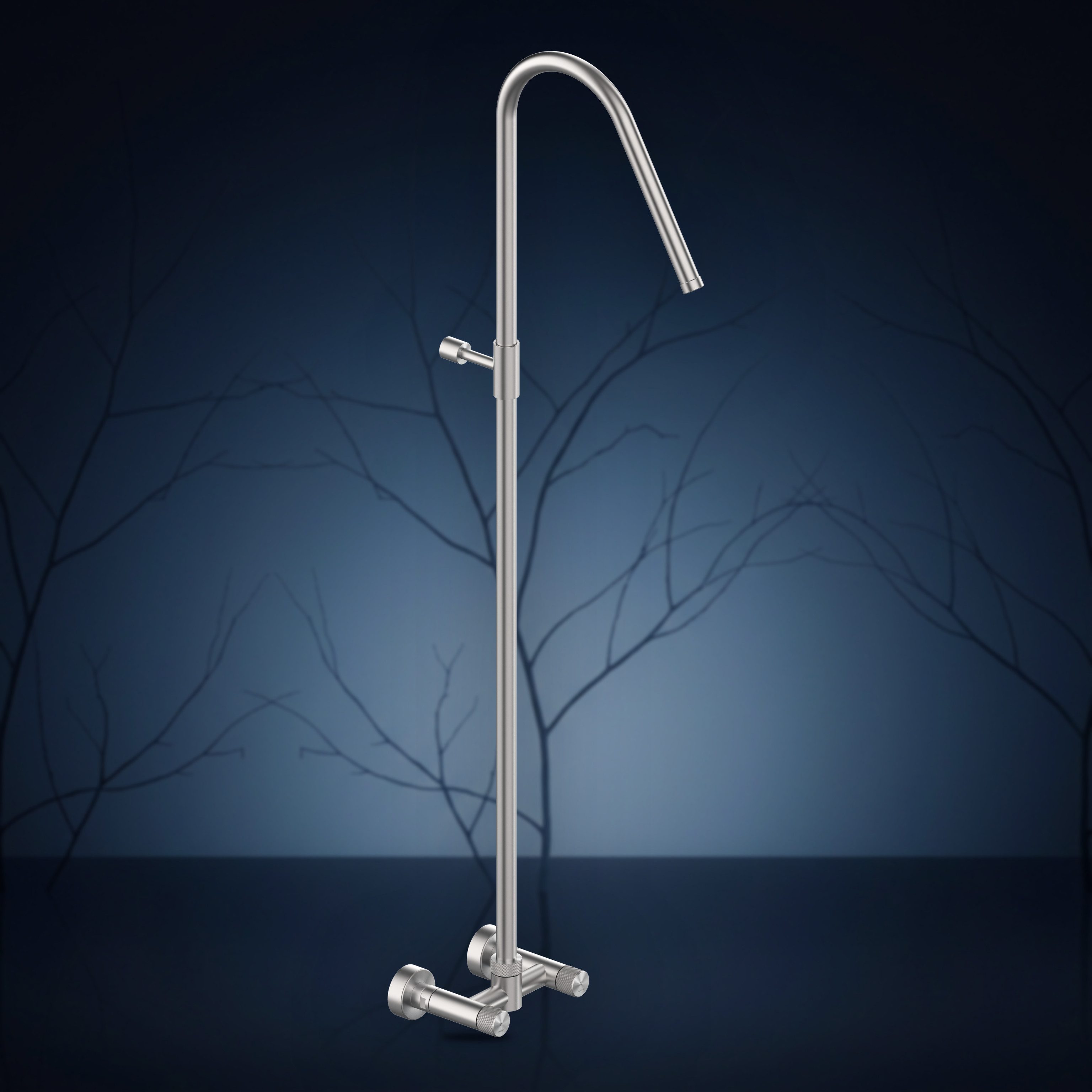 Gruppo esterno con colonna doccia e soffione incassato W810, collezione Twiggy