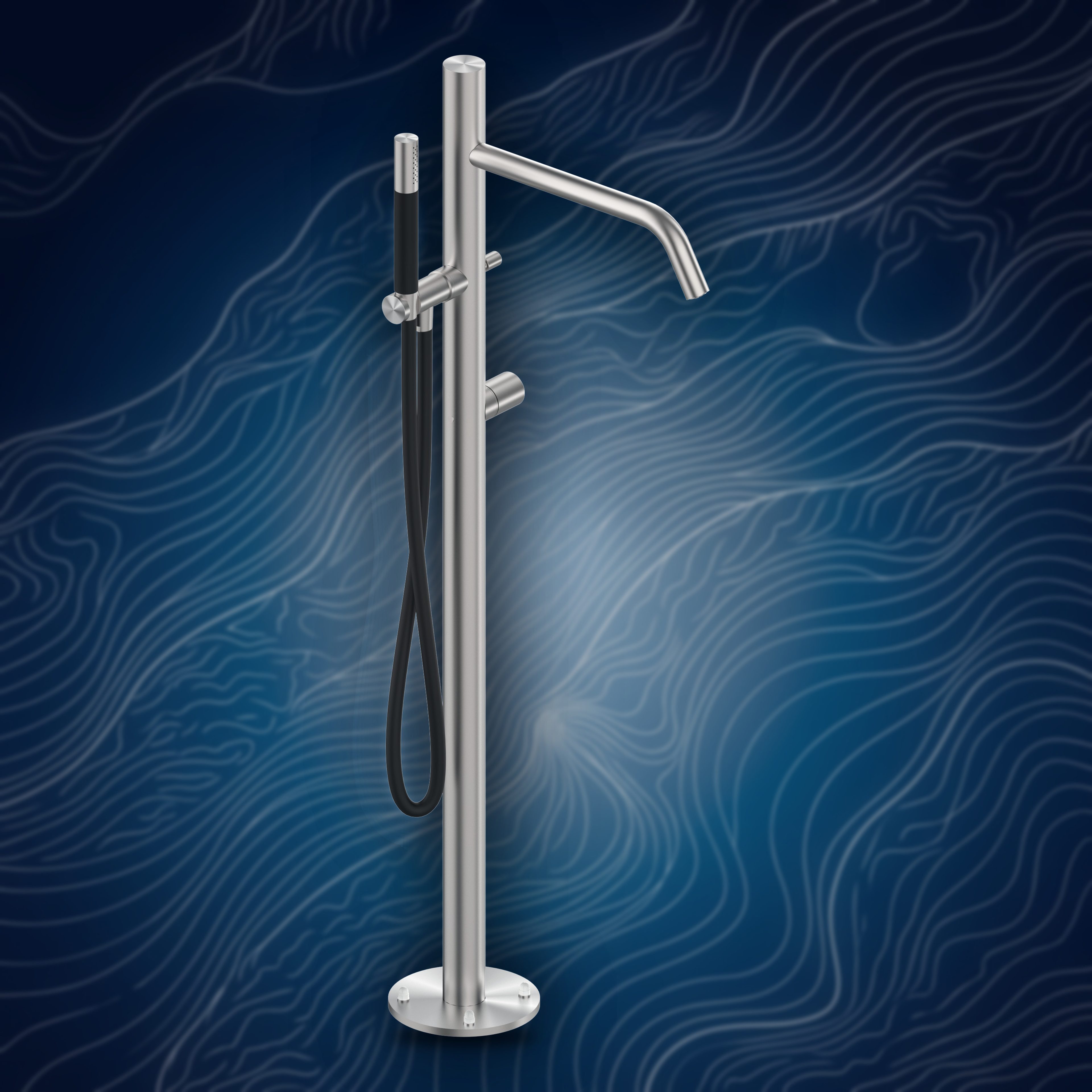 Colonna per vasca con rubinetto d'arresto e doccetta I40V.E, collezione Ille