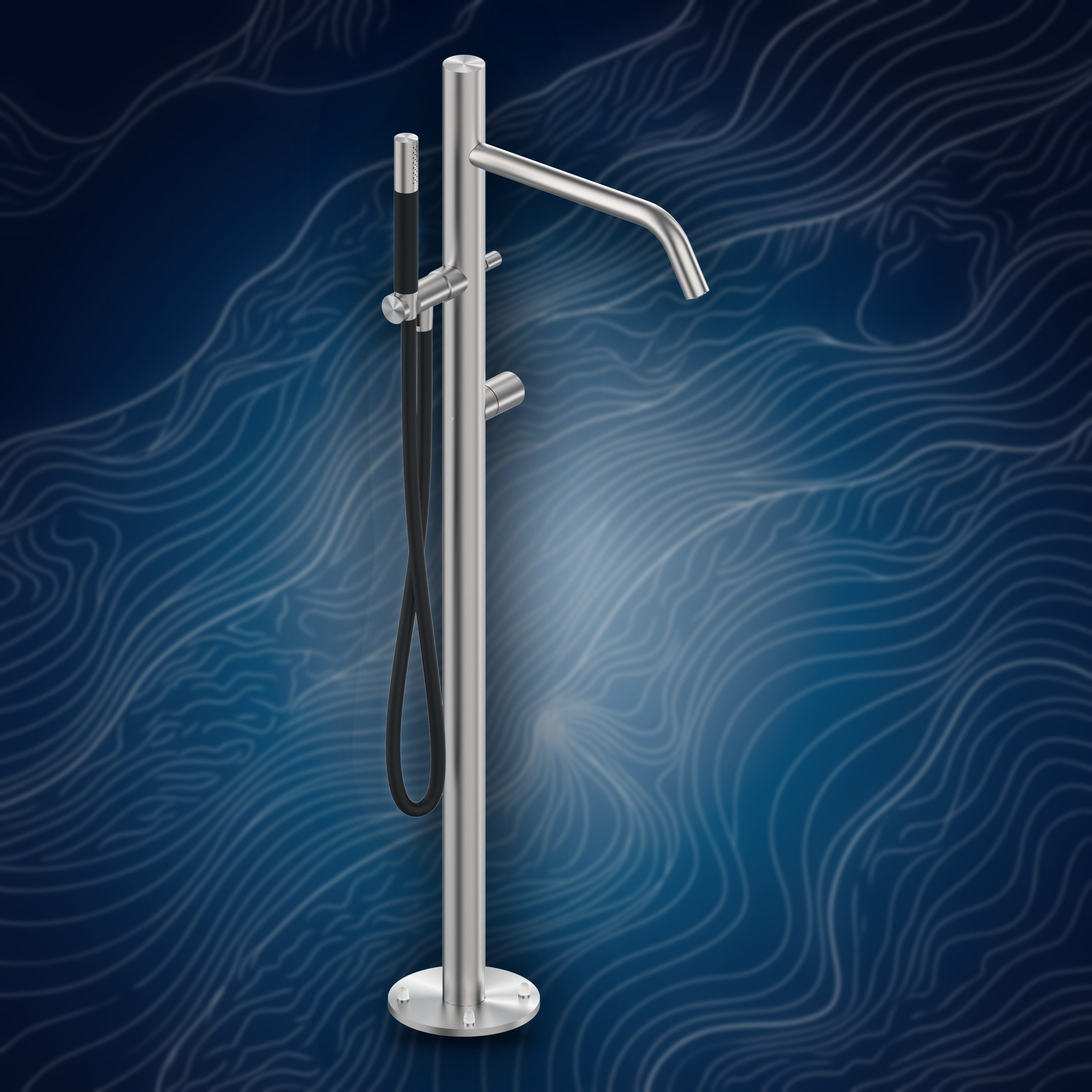 Colonna per vasca con rubinetto d'arresto e doccetta I40V.E, collezione Ille
